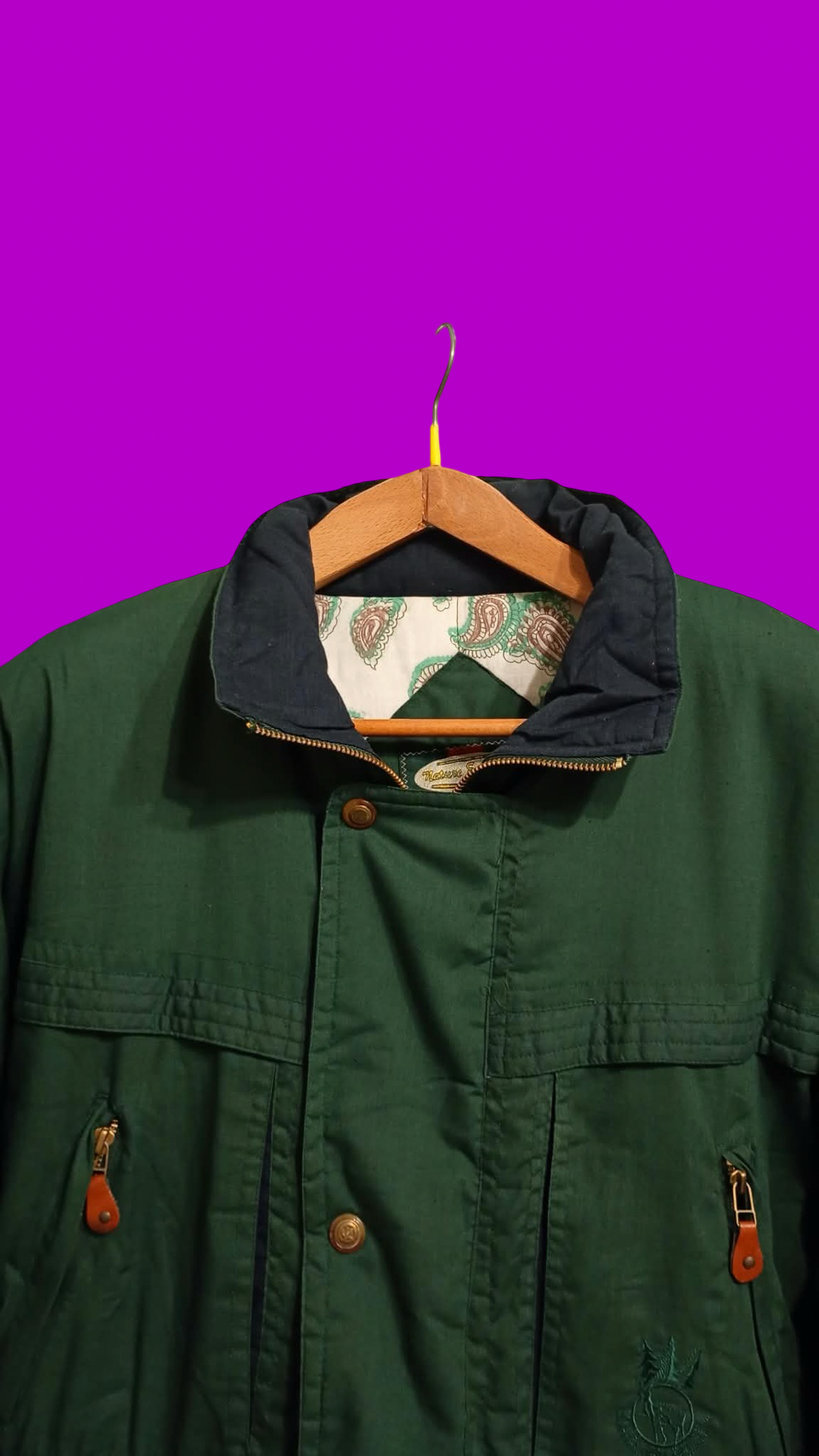 Vintage Green 90's Spring Harrington Jacket Unisex Size XL