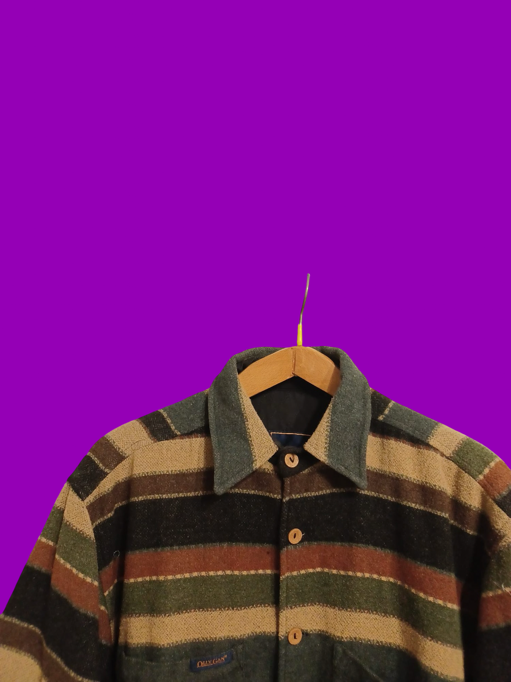 Vintage Brown 90's Spring Wool Shirt Jacket Unisex Size XL
