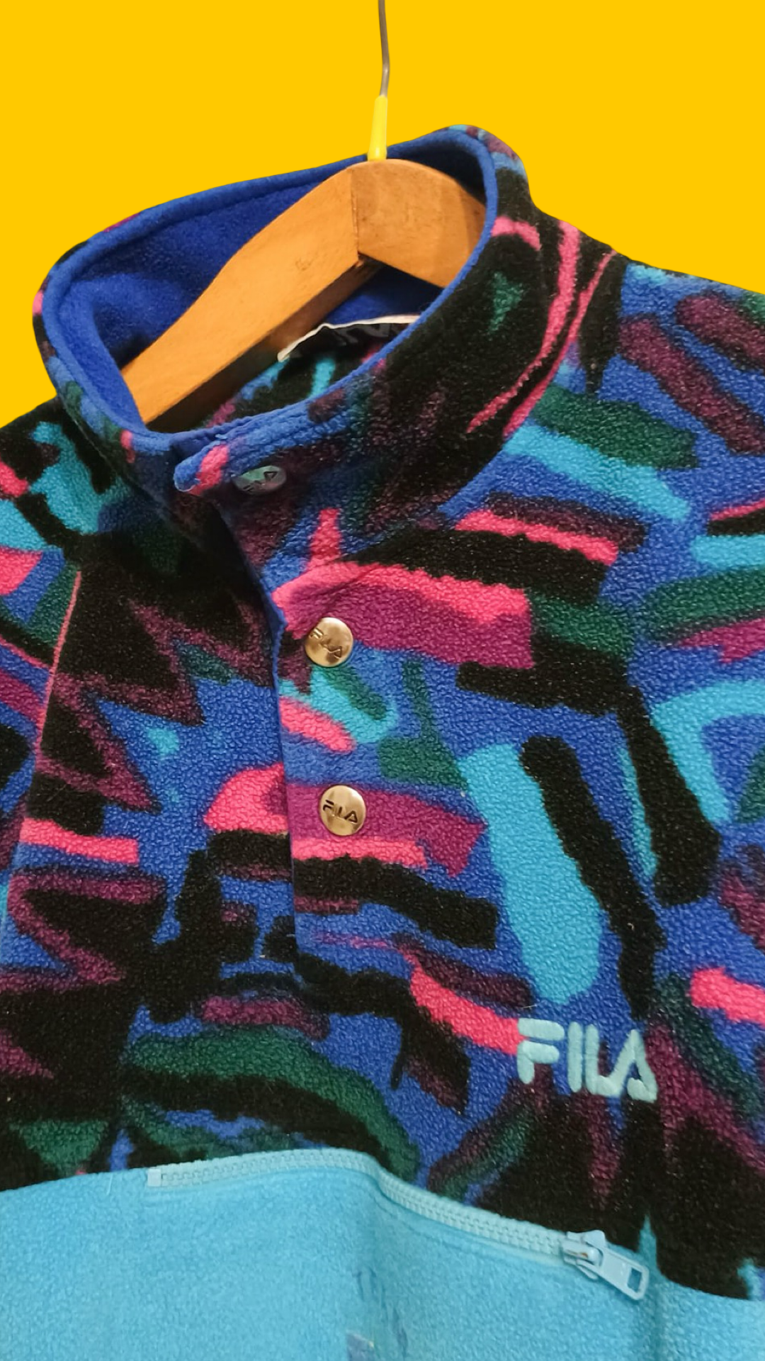 Sweatshirt Fila Vintage Multicolor A Fantasia Anni 90 Unisex Size XL
