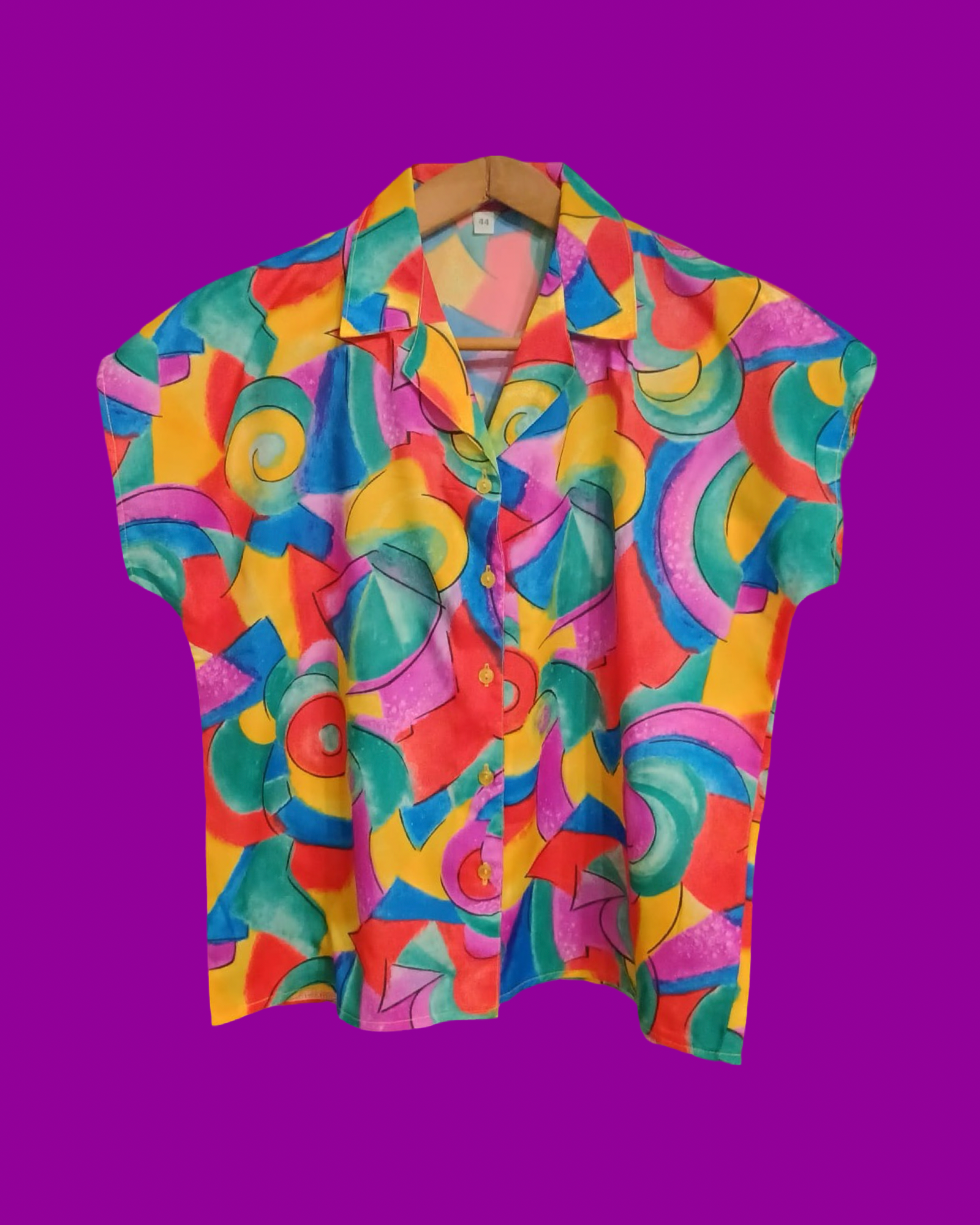 Vintage Multicolor Fantasy 90's Spring Shirt Woman Size S
