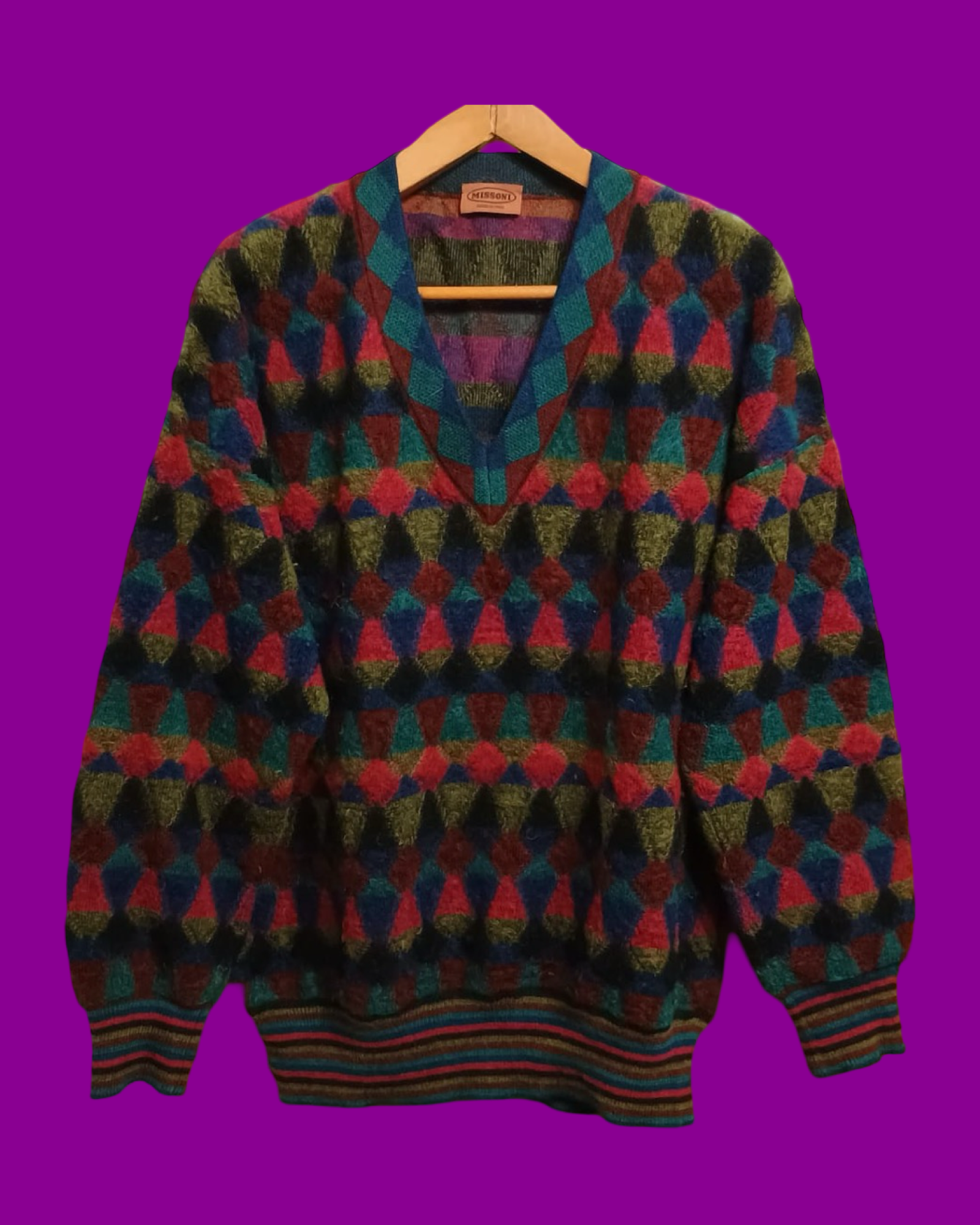 Vintage Multicolor Fantasy 90's Missoni Sweater Unisex Size L