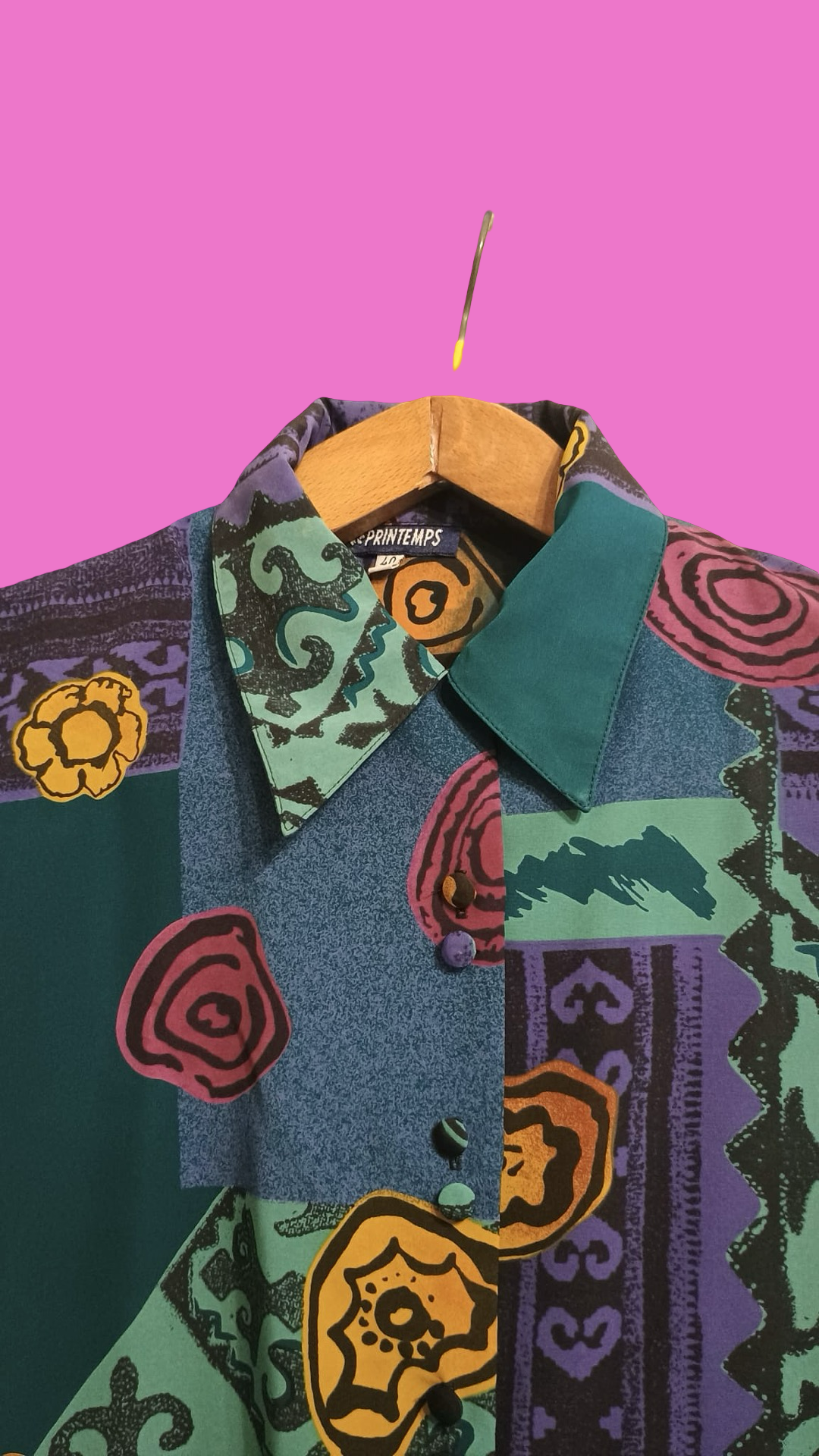 Vintage Multicolor Fantasy 90's Shirt Woman Size M