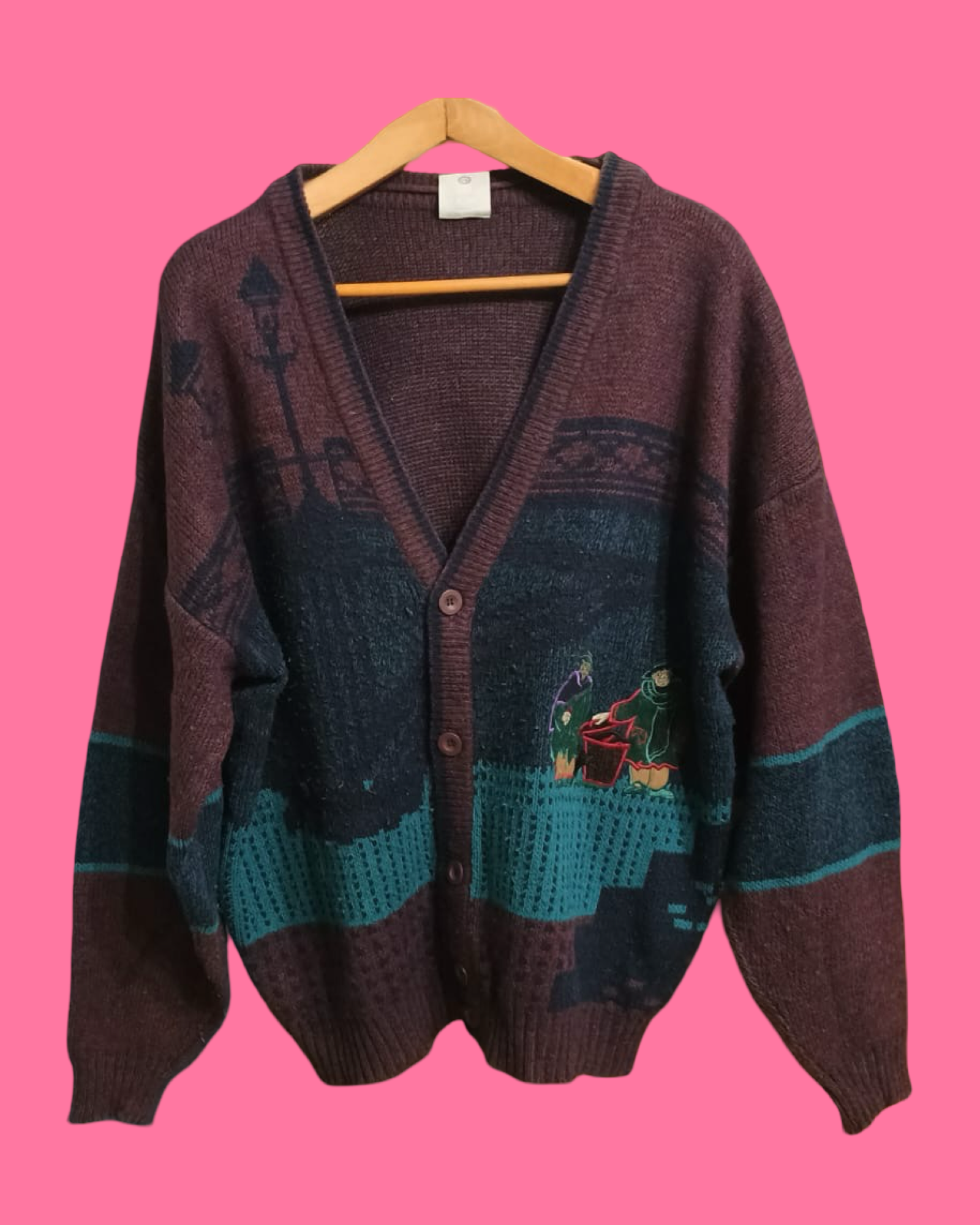 Vintage Multicolor Fantasy 90's Sweater Unisex Size L