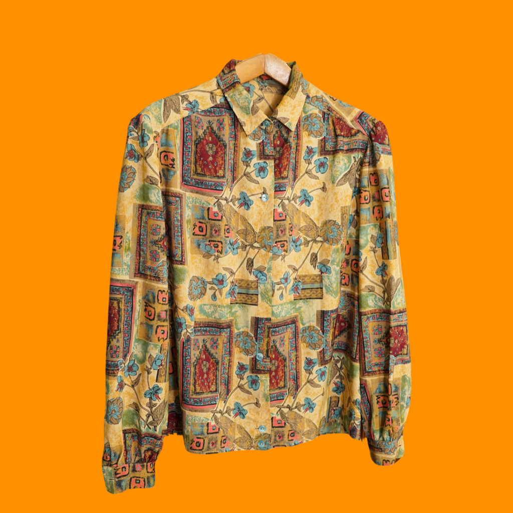 Chemise Fantaisie Multicolore Vintage Femme Taille L