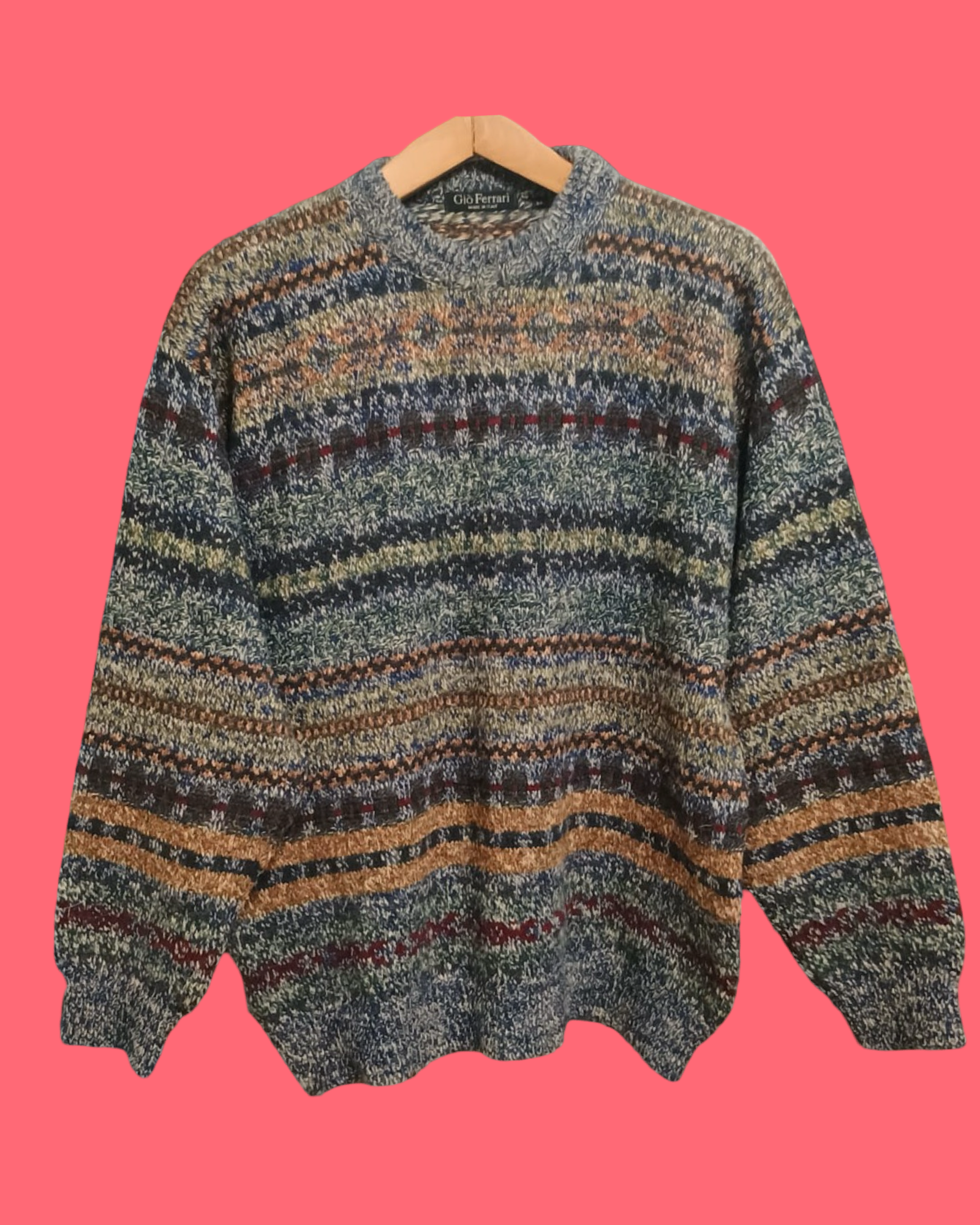 Vintage Multicolor Fantasy 90's Sweater Unisex Size L