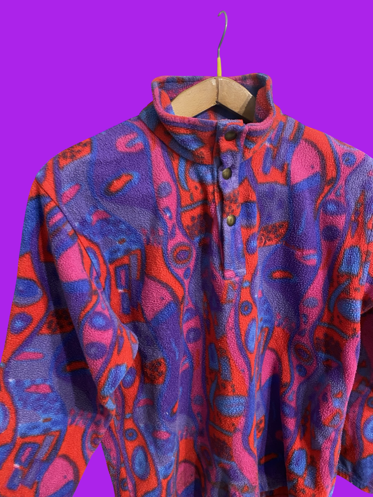 Vintage Multicolor Fantasy 90's Sergio Tacchini Fleece Woman Size M