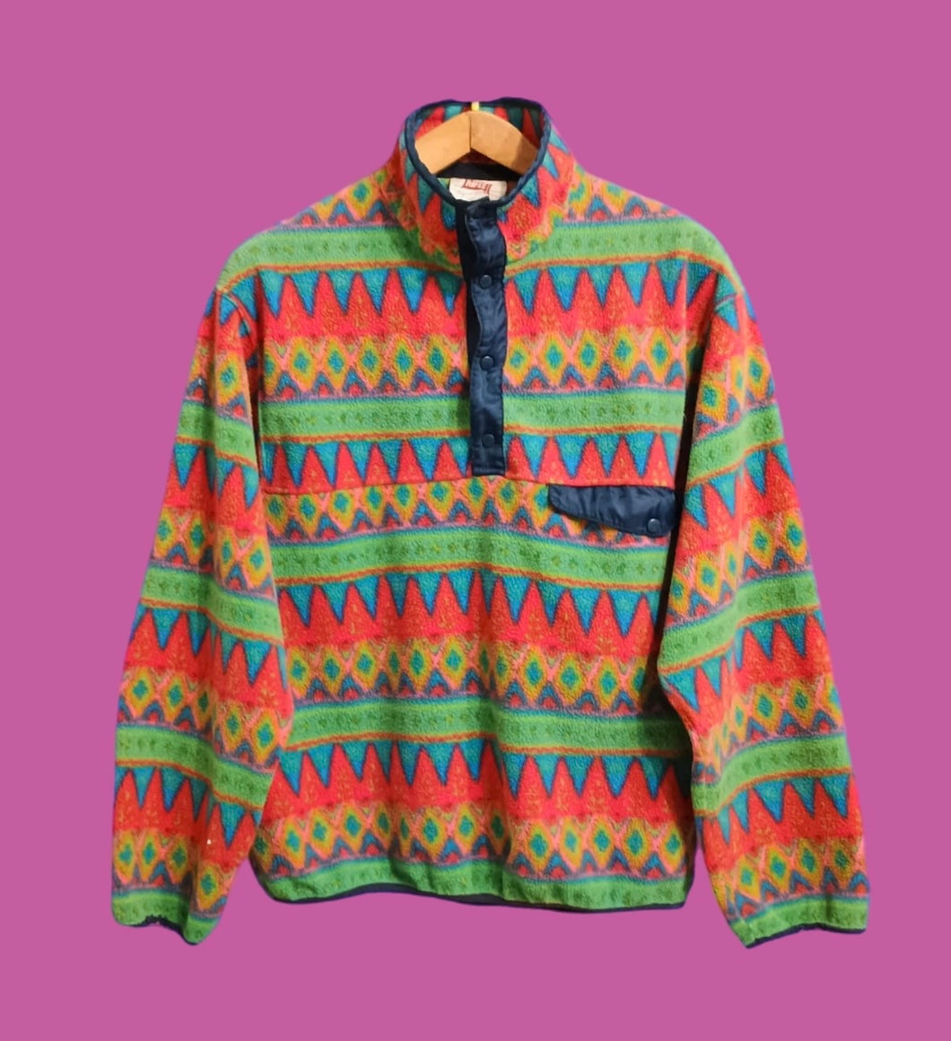 Sweatshirt Vintage Multicolor A Fantasia Anni 90 Woman Size S