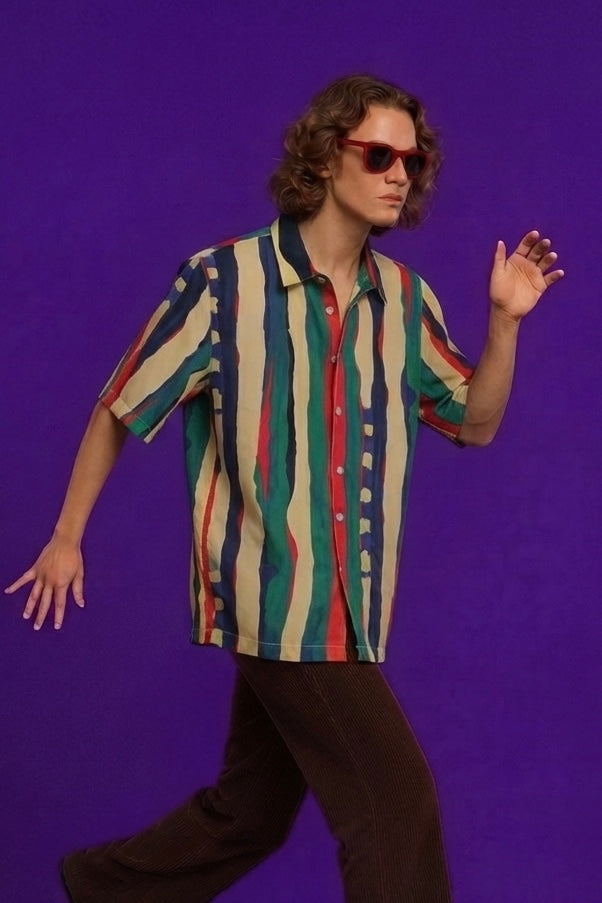 Vintage Style Multicolor Fantasy Shirt Unisex Size L