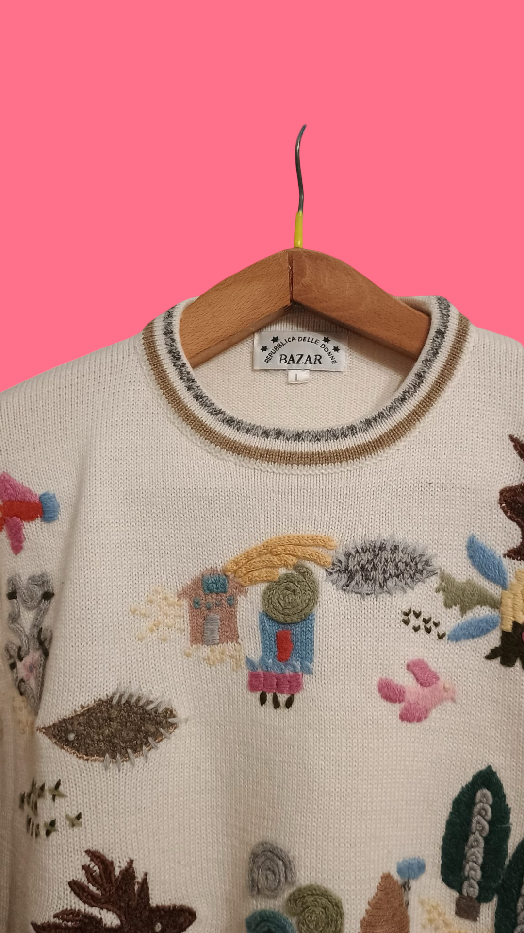 Vintage Multicolor Fantasy 90's Sweater Woman Size L