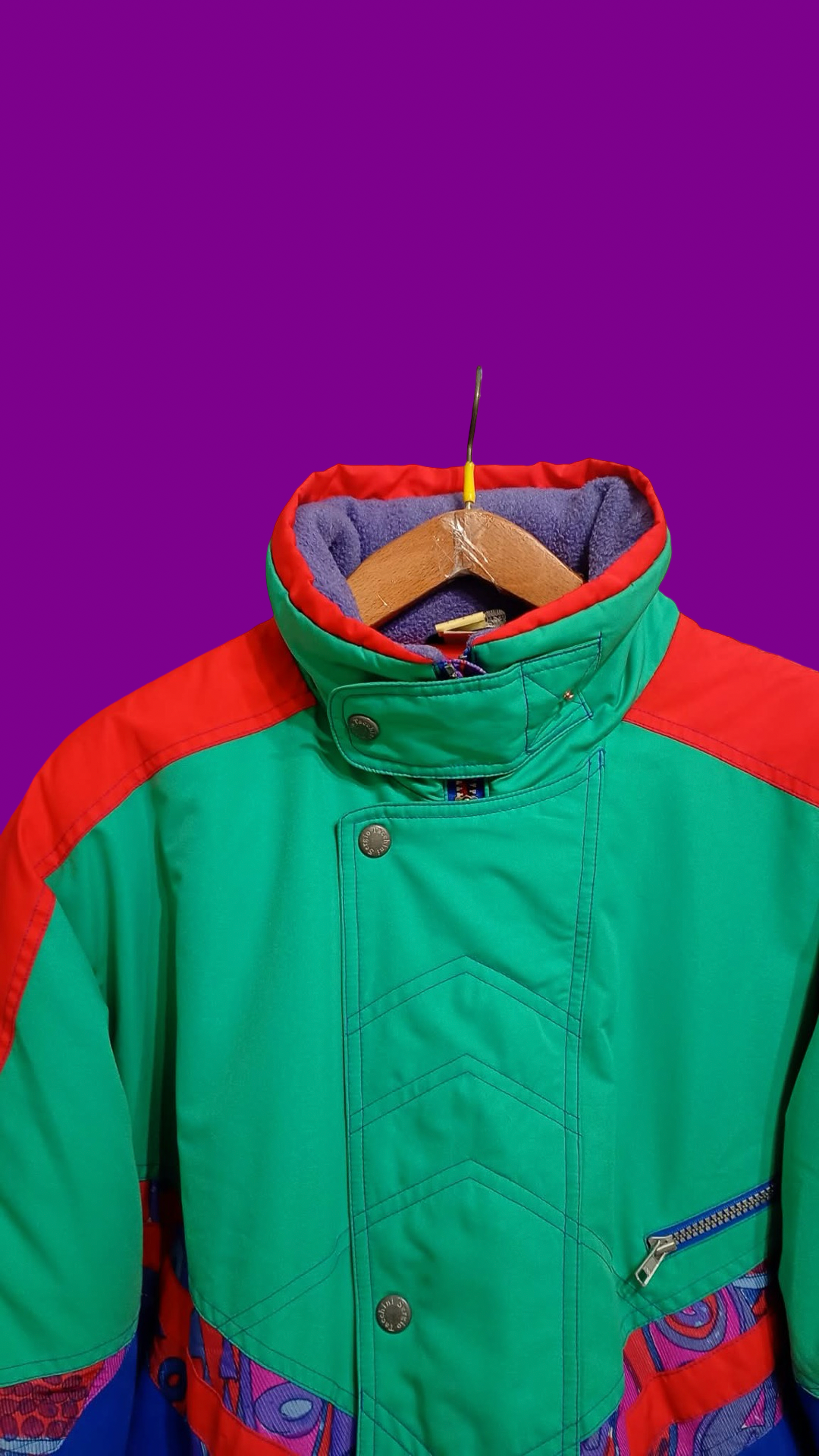 Vintage Multicolor Fantasy 90's Sergio Tacchini Snow Jacket Unisex Size M