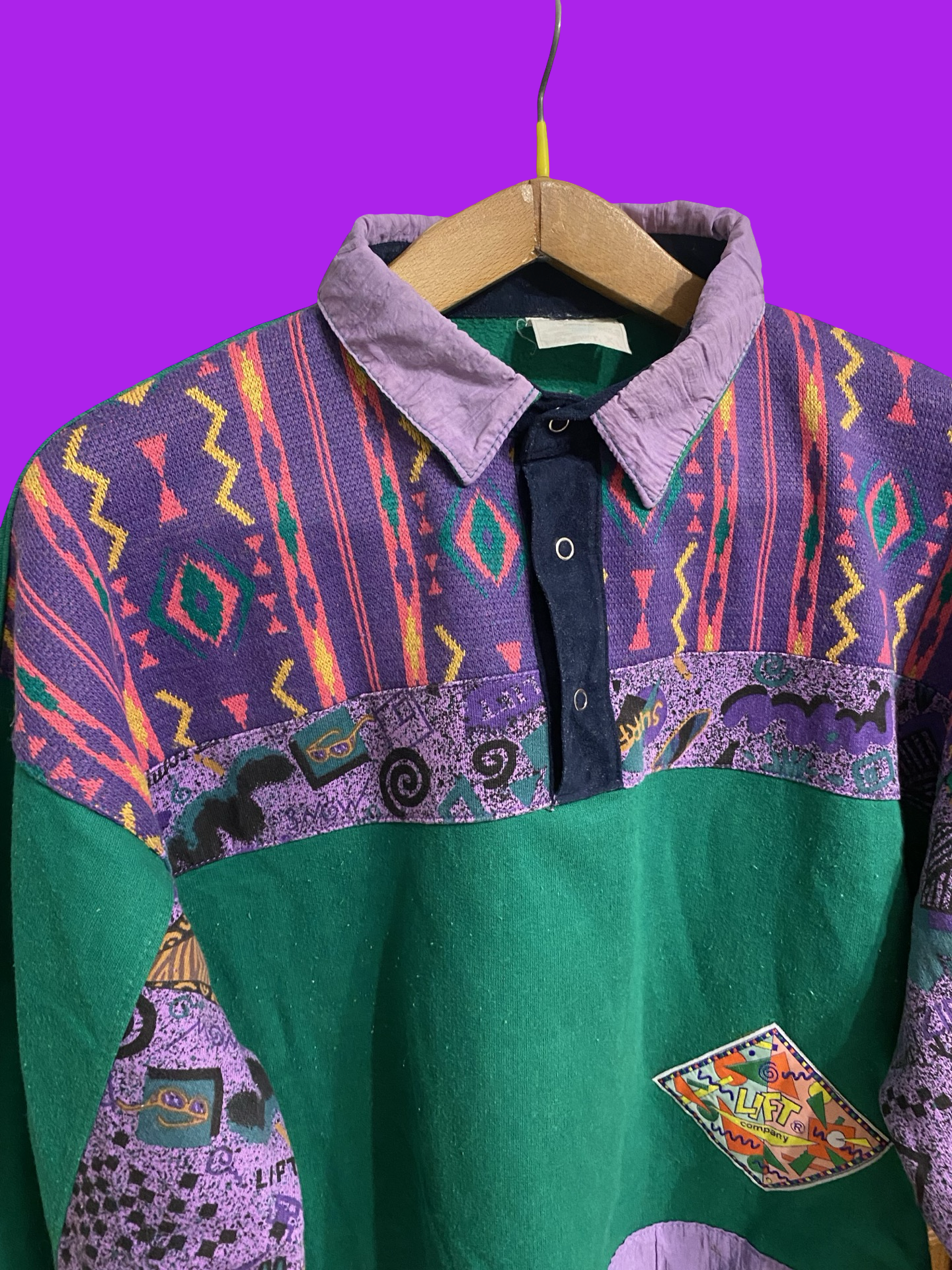 Vintage Multicolor Fantasy 90's Fleece Unisex Size M