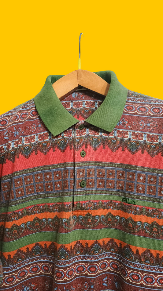 Vintage Multicolor Fantasy 90's Polo Fila Unisex Size L