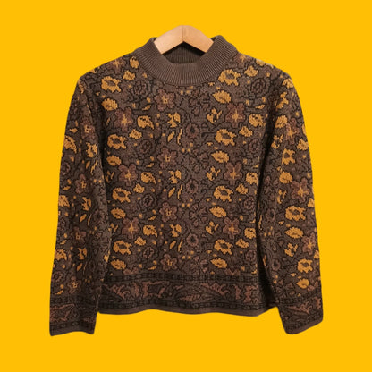 Maglione Vintage Multicolor A Fantasia Anni 90 Woman Size S