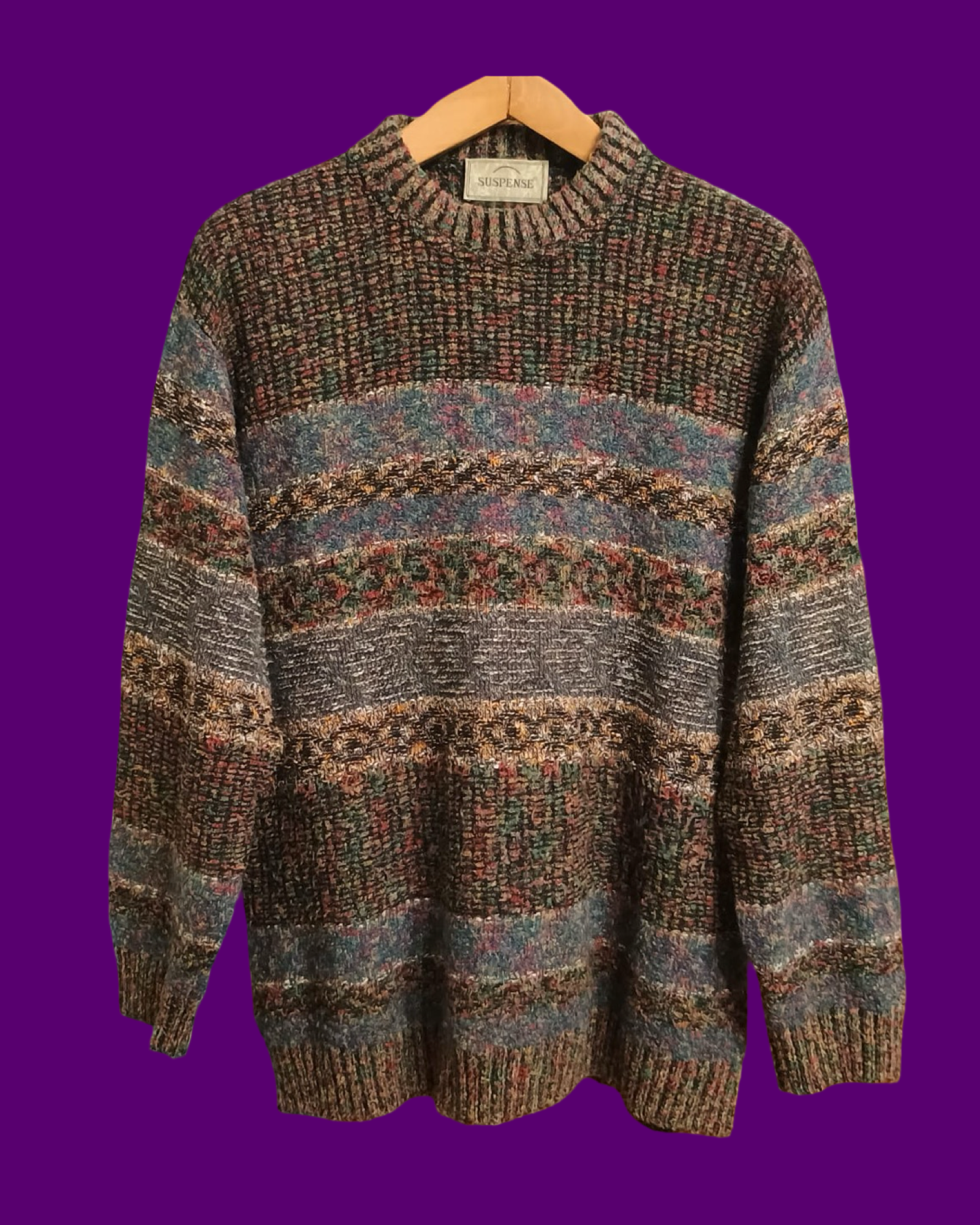 Vintage Multicolor Fantasy 90's Sweater Unisex Size L