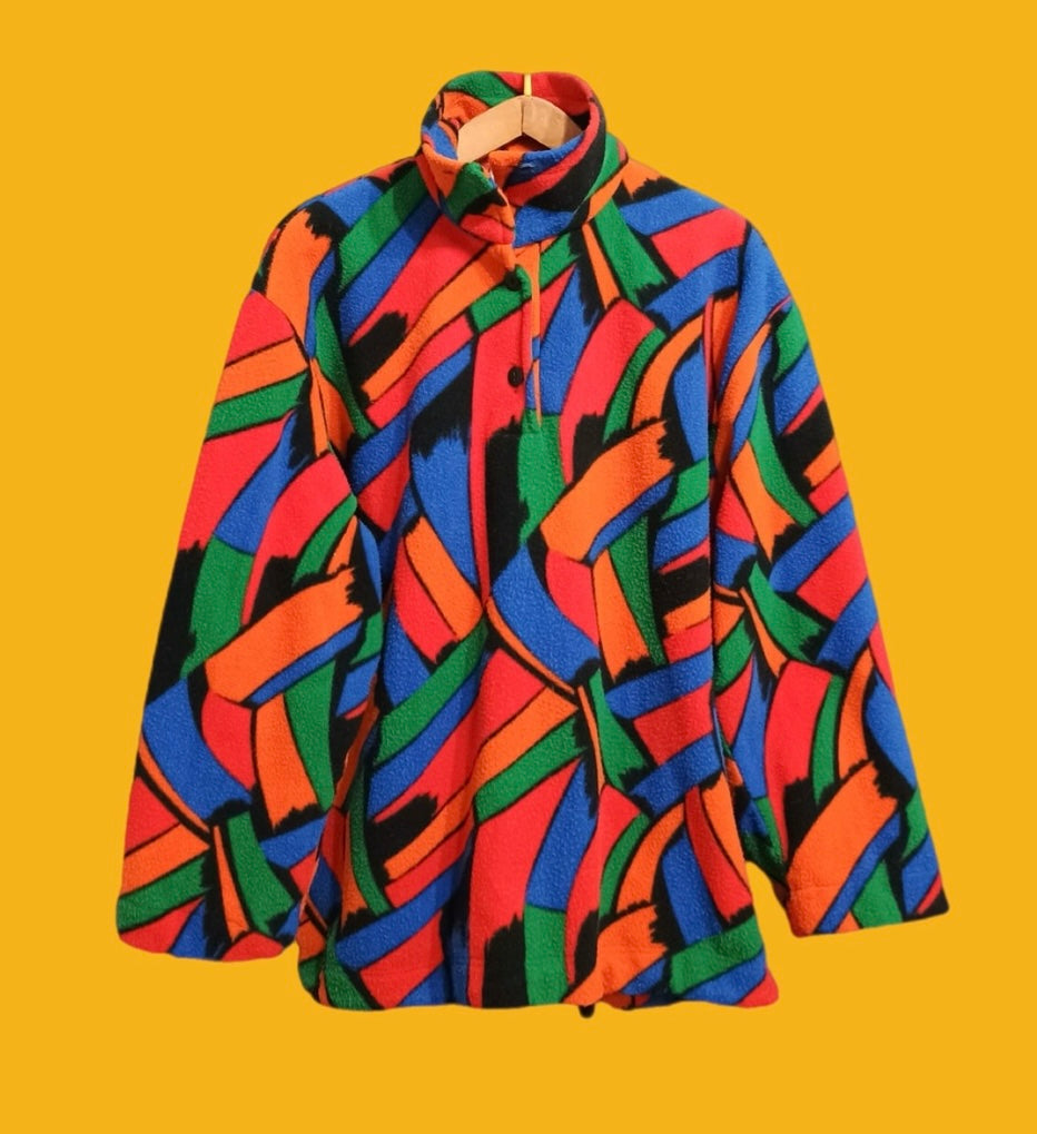 Sweatshirt Vintage Multicolor A Fantasia Anni 90 Unisex Size XL