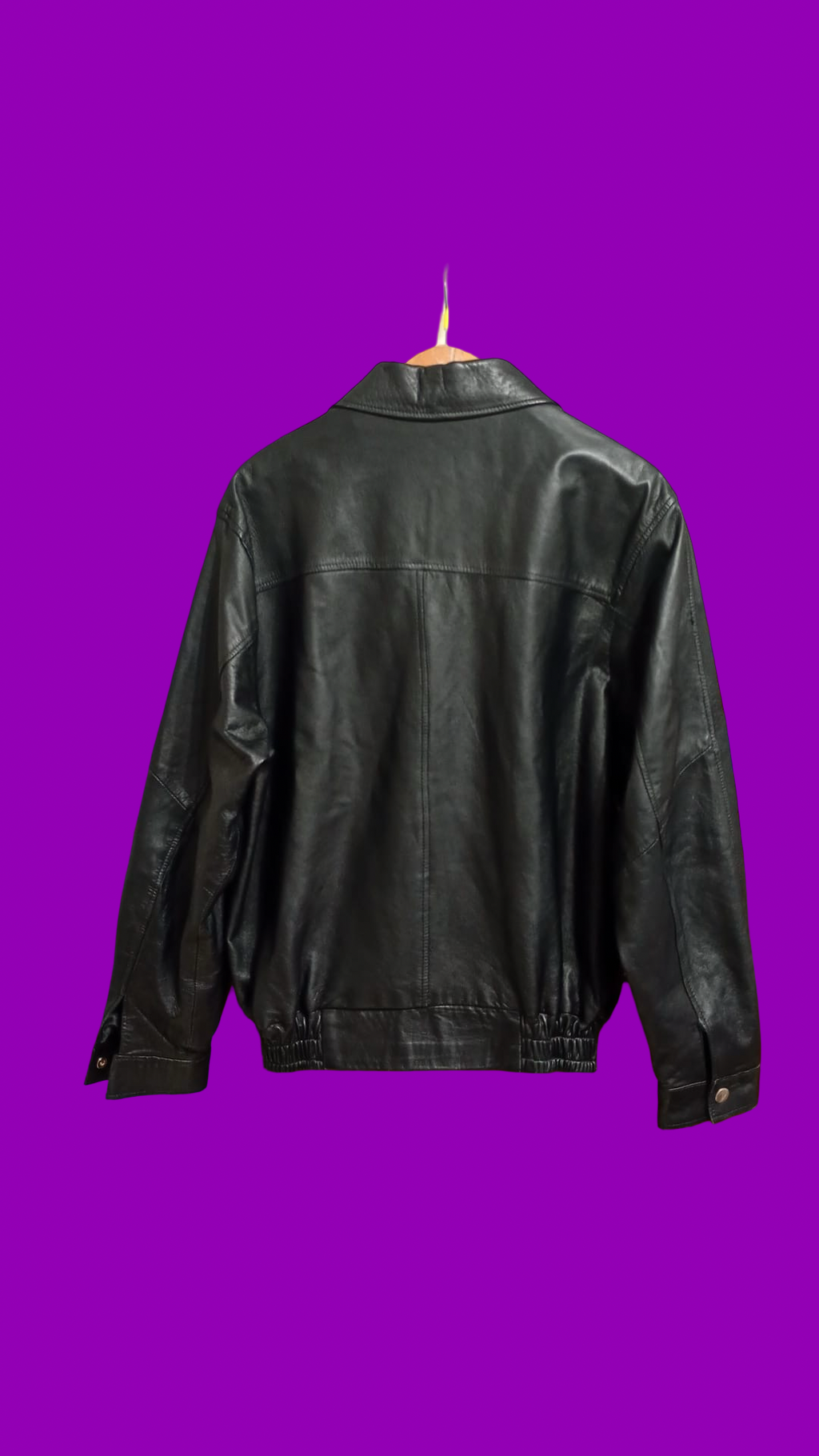 Vintage Black Fantasy 90's Spring Leather Jacket Unisex Size S