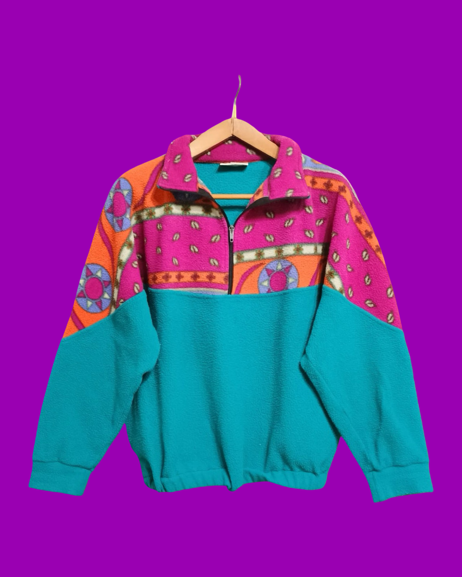 Vintage Multicolor Fantasy 90's Fleece Unisex Size S