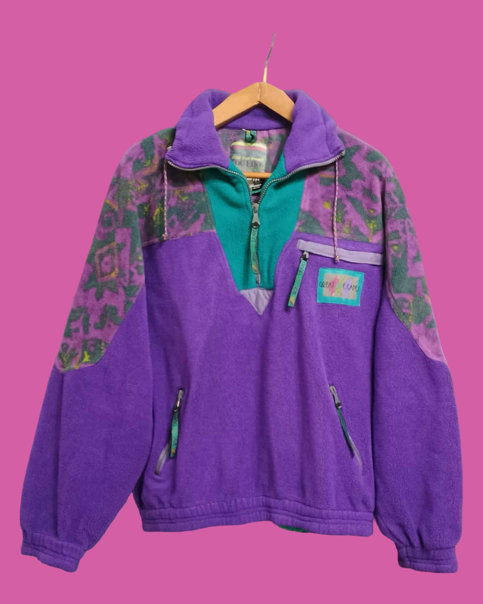 Vintage Multicolor Fantasy 90's Fleece Unisex Size L