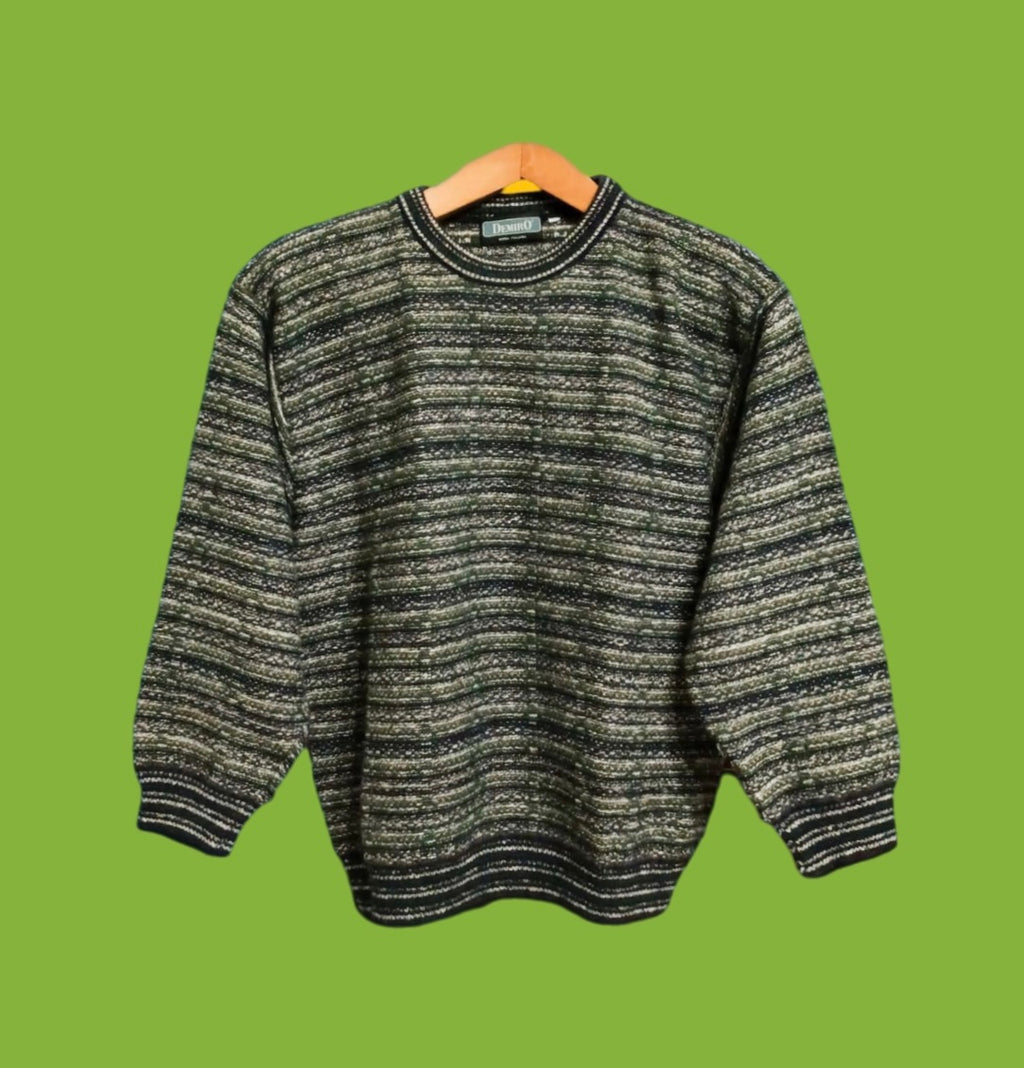 Maglione Vintage Multicolor A Fantasia Anni 90 Unisex Size S