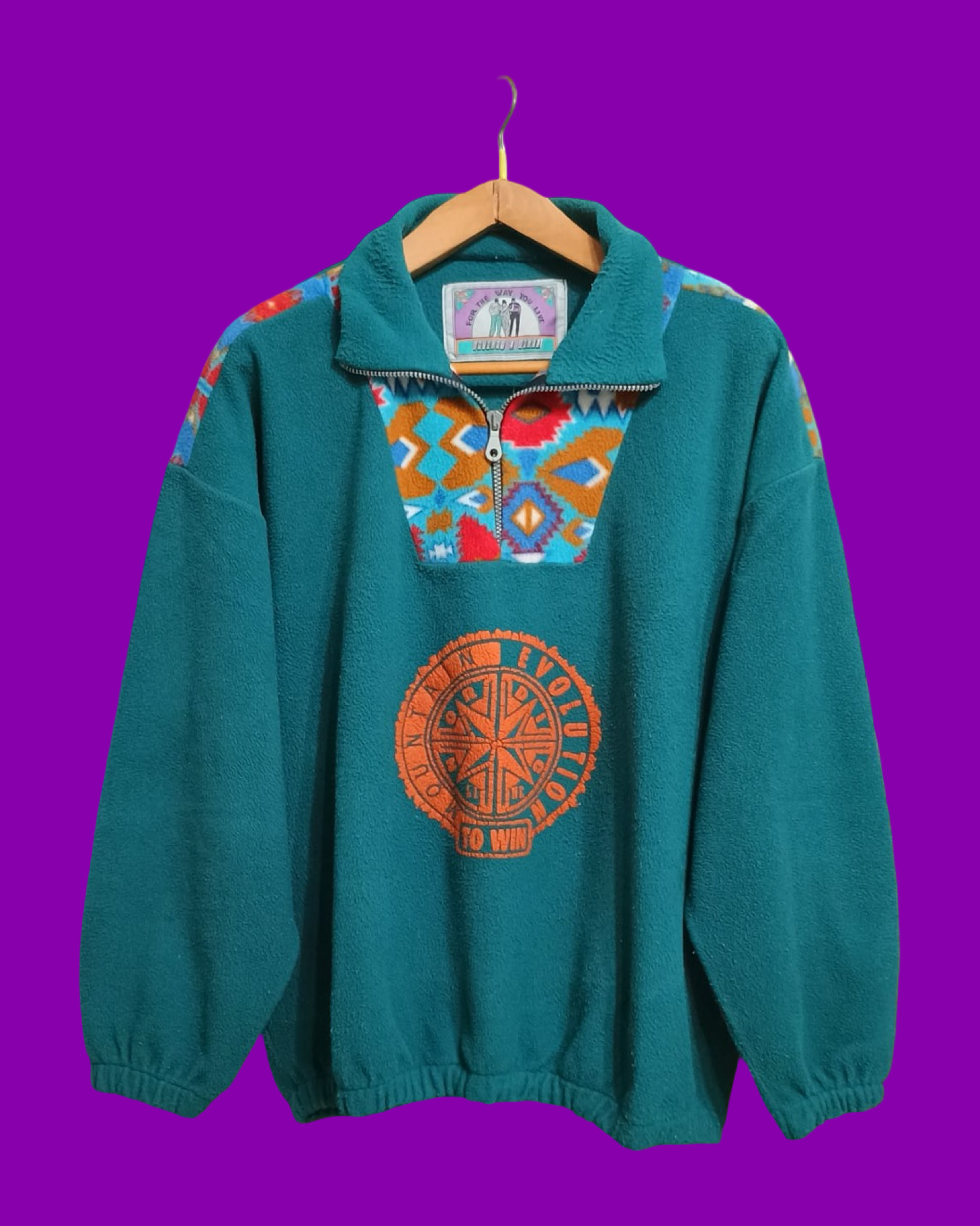 Vintage Multicolor Fantasy 90's Fleece Unisex Size L