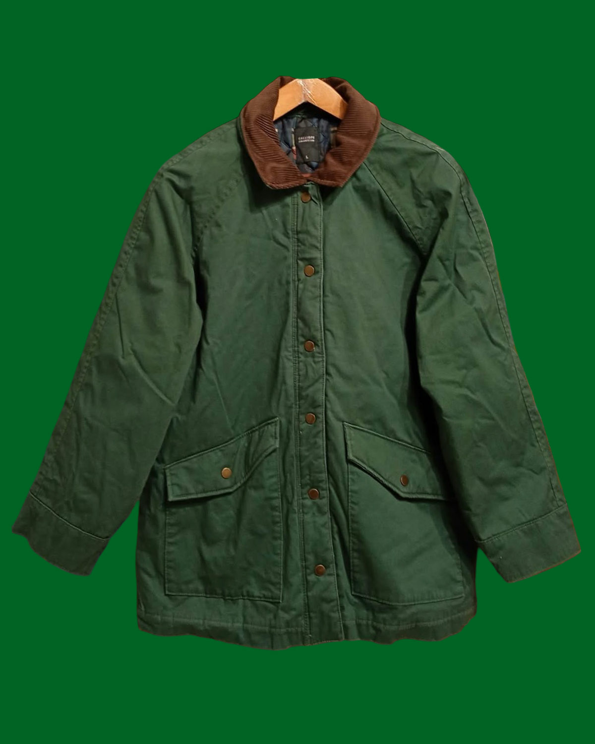 Vintage Green Brown Multi 90's Jacket Unisex Size L