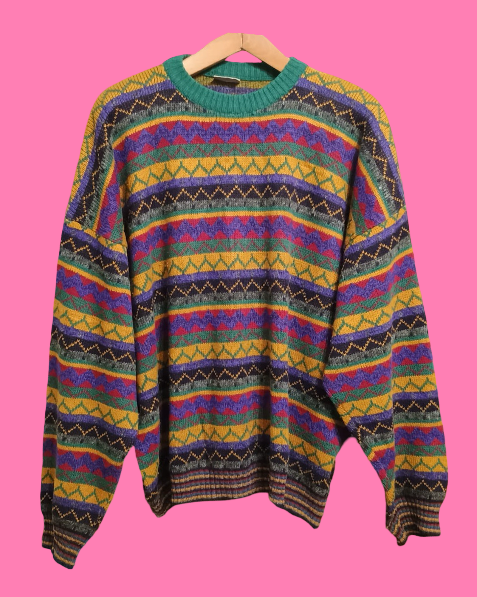 Vintage Multicolor Fantasy 90's Sweater Unisex Size XL