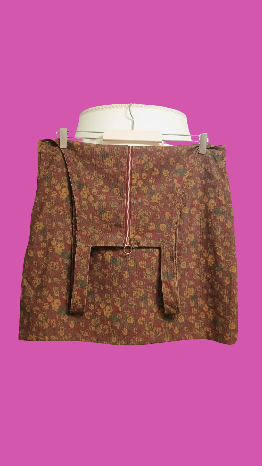 Vintage Brown Fantasy 90's Velvet Salopette Woman Size M