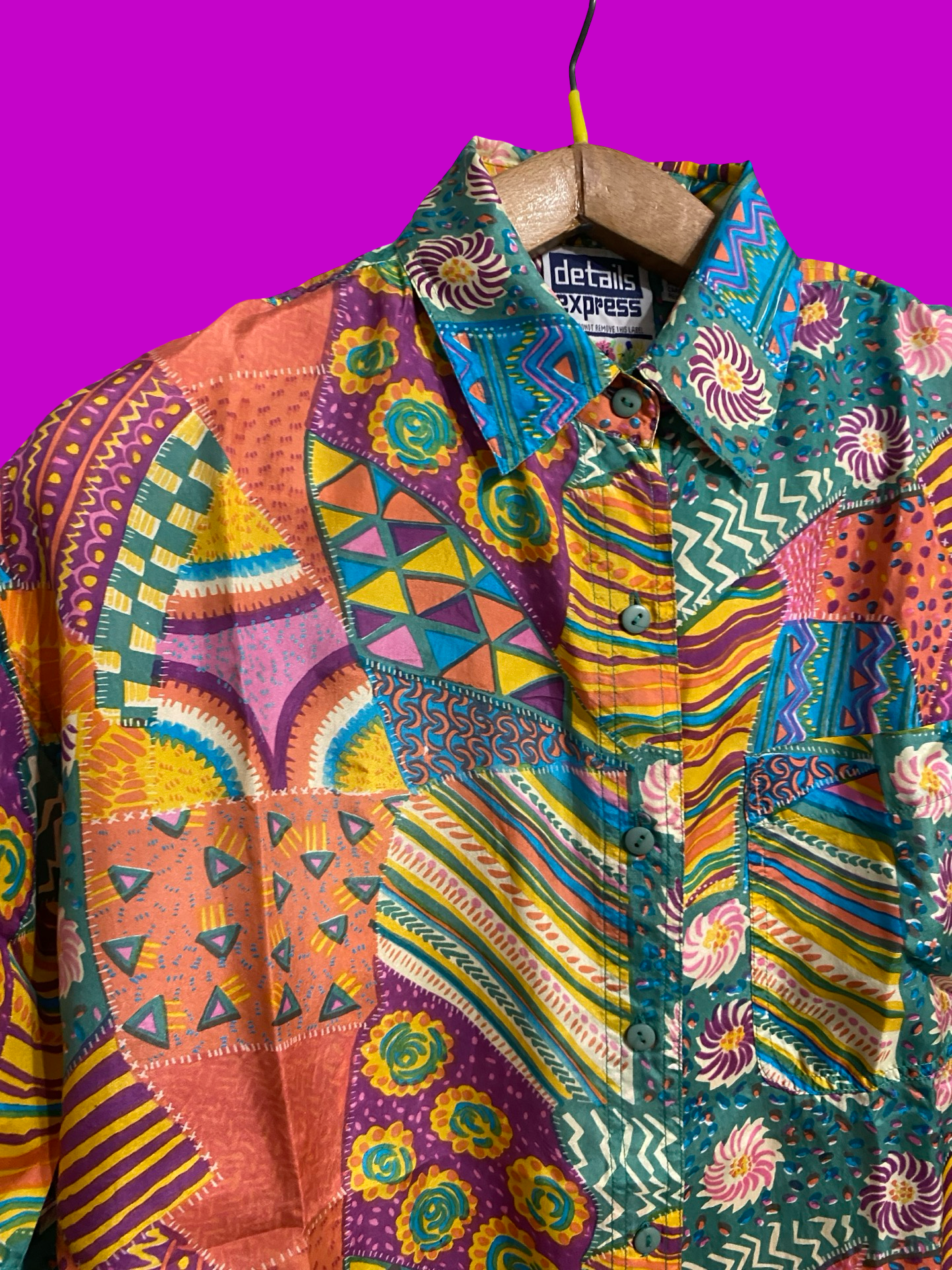 Vintage Multicolor Fantasy 90's Shirt Woman Size L