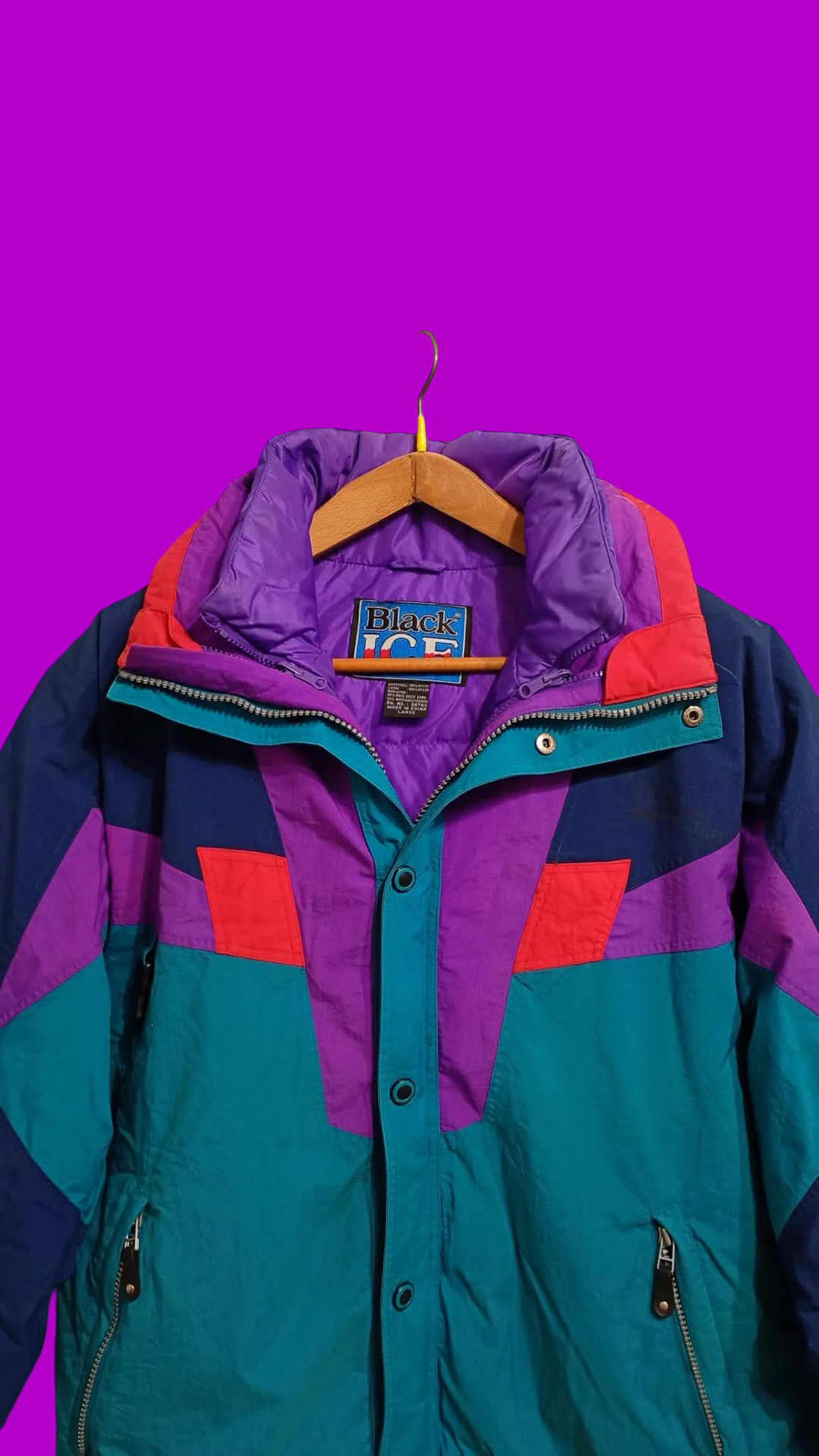 Vintage Multicolor Fantasy 90's Rare Snow Jacket Unisex Size L