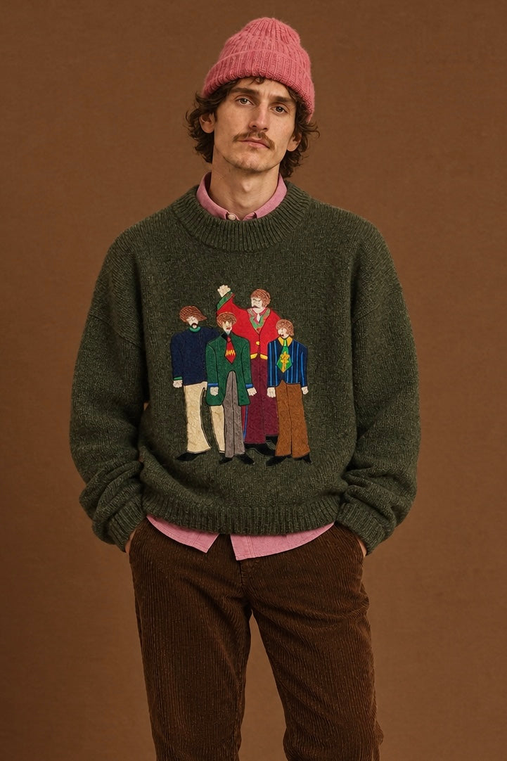 Vintage Multicolor Fantasy 90's Sweater Unisex Size L