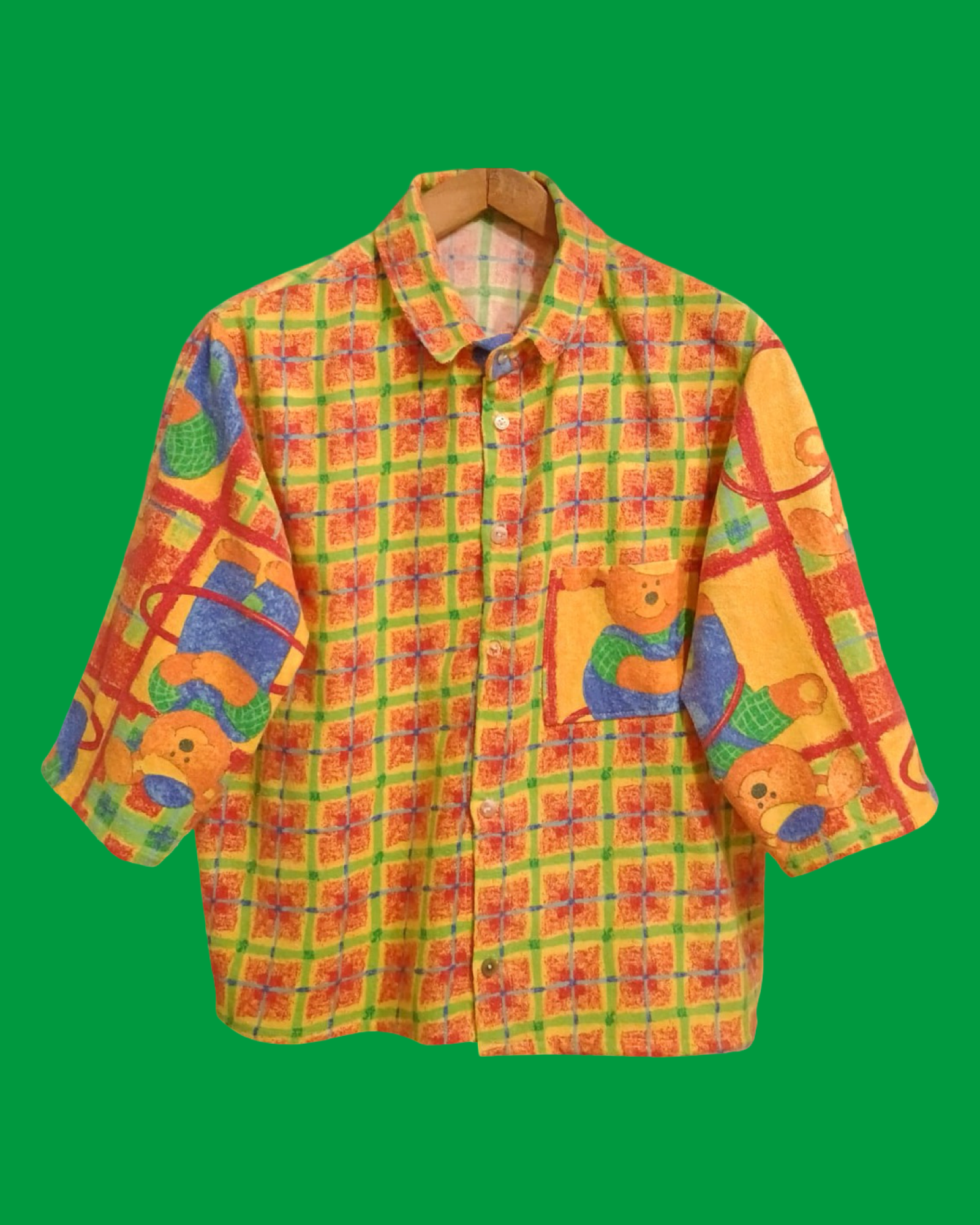 Vintage Multicolor Fantasy 90's Cropped Shirt Woman Size M
