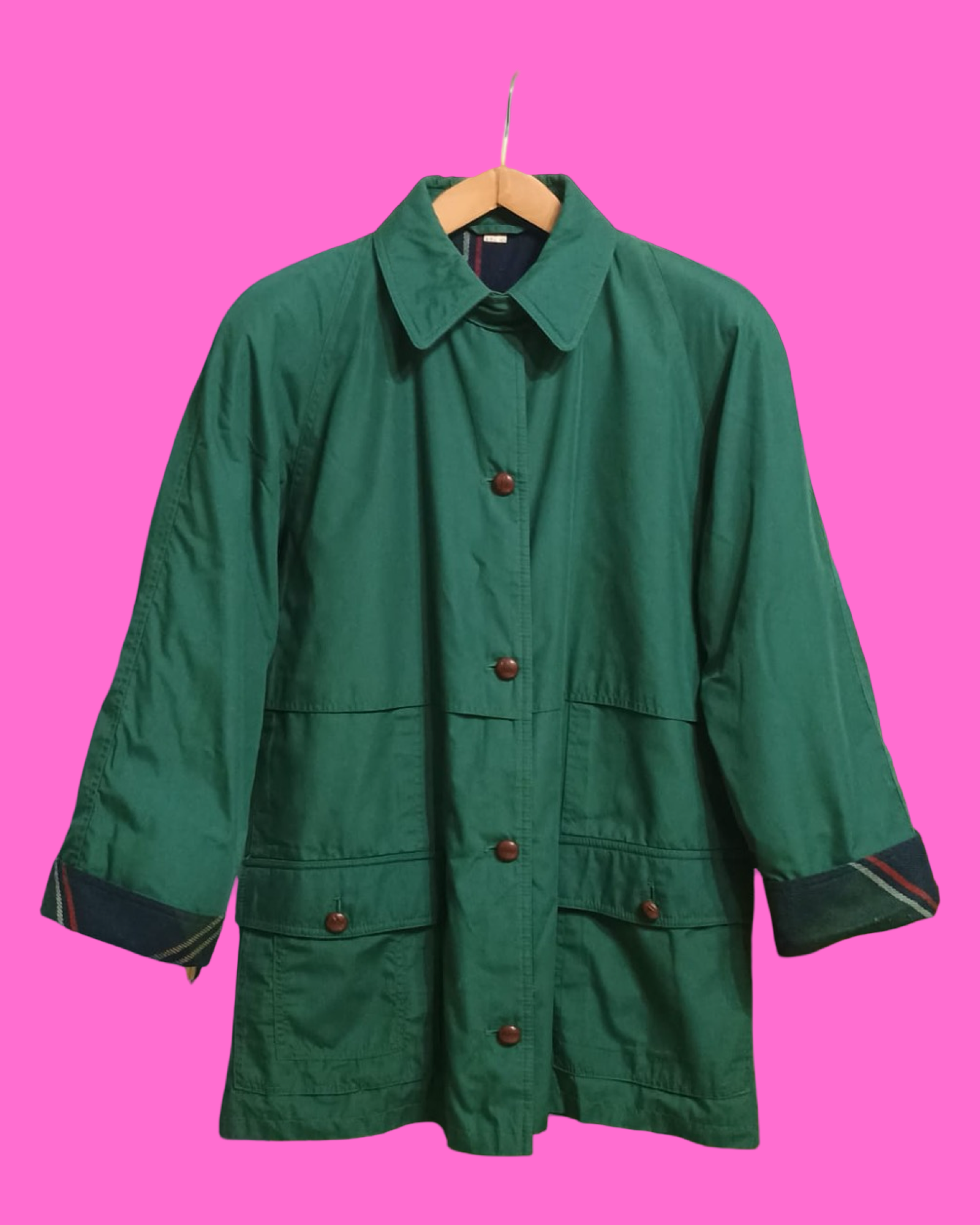 Vintage Green 90's Trench Woman Size L