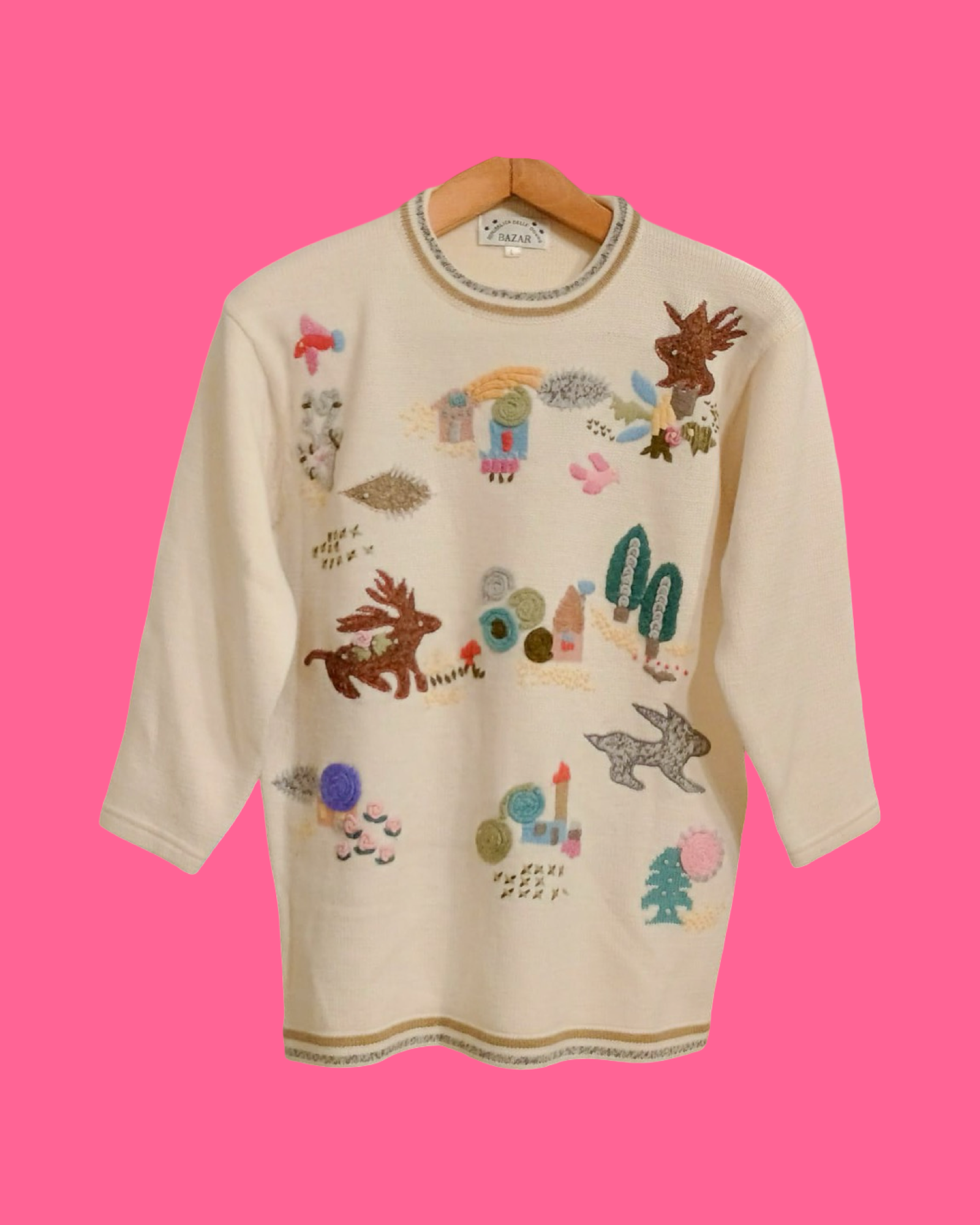 Vintage Multicolor Fantasy 90's Sweater Woman Size L