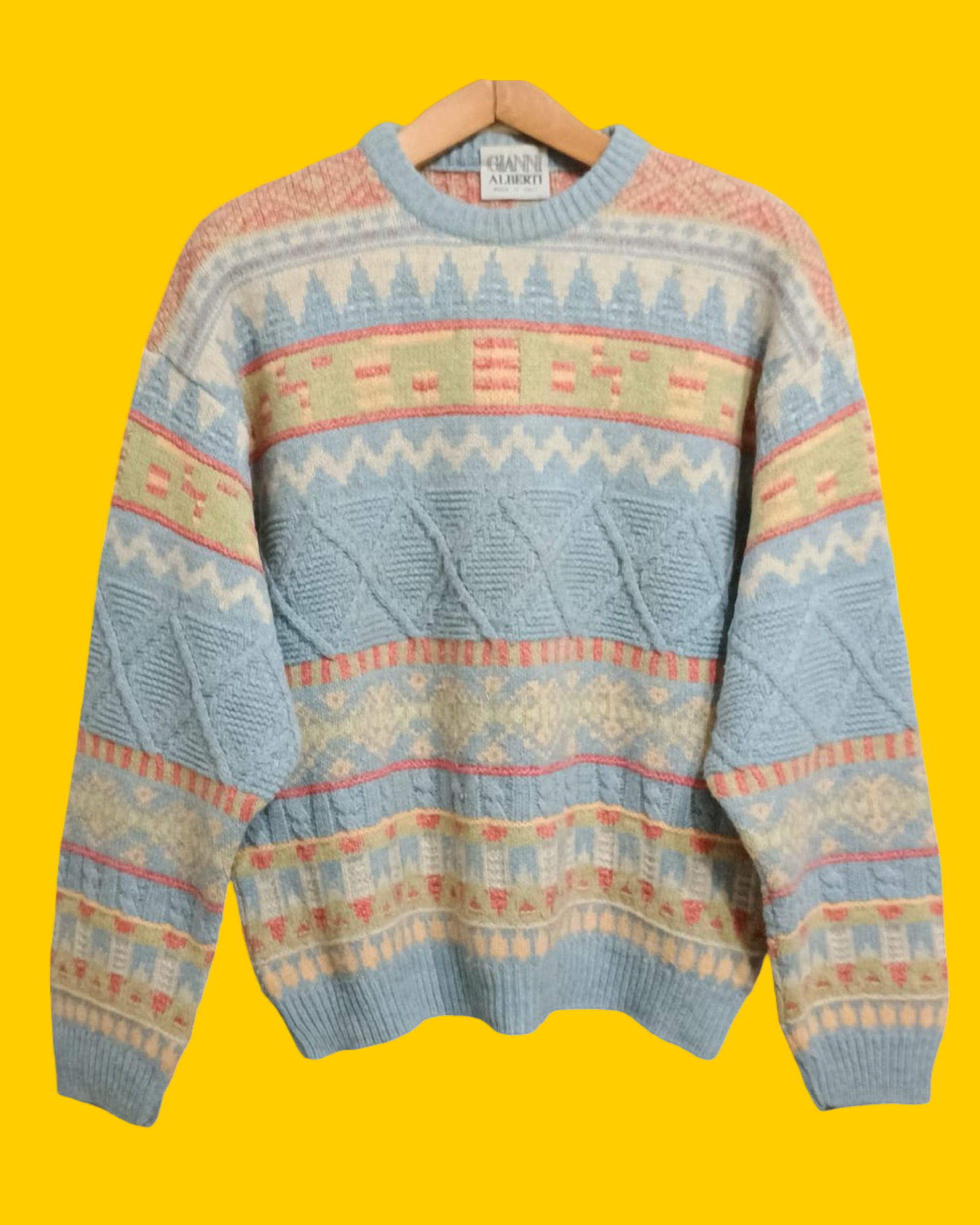 Vintage Multicolor Fantasy 90's Sweater Unisex Size M