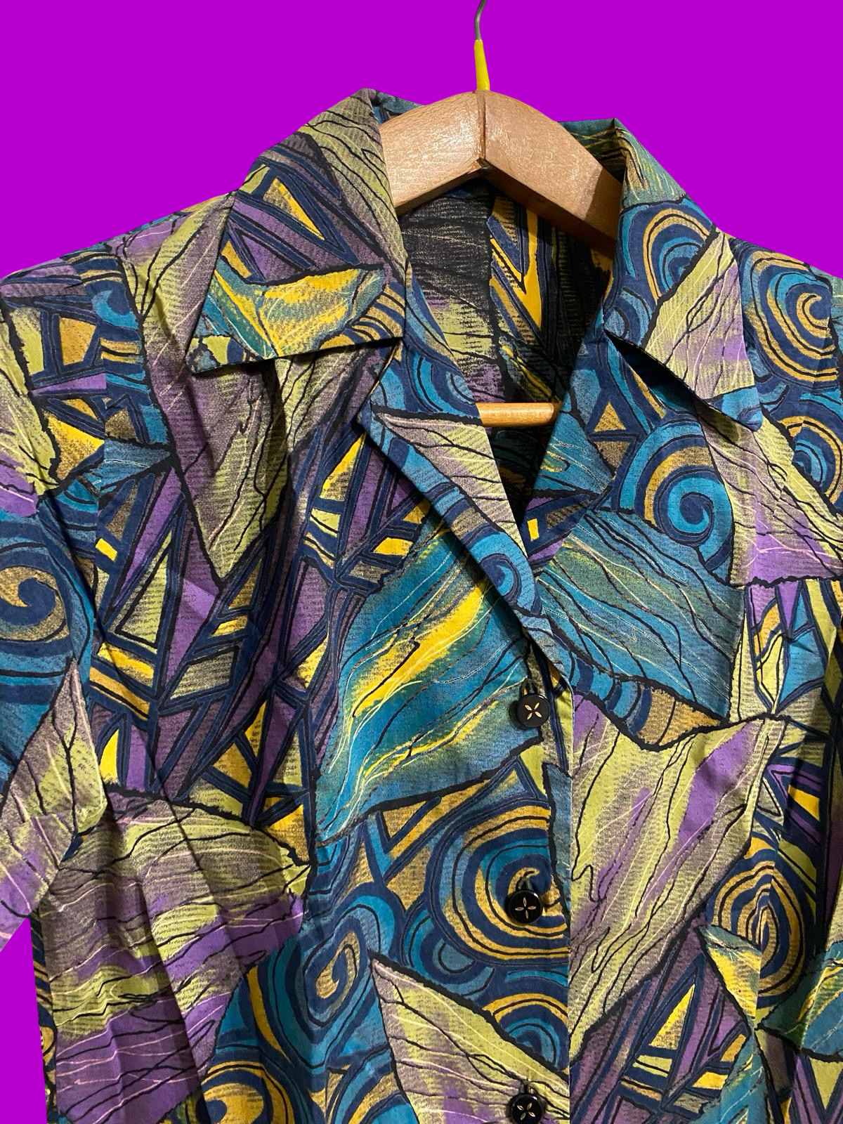 Vintage Multicolor Fantasy 90's Shirt Woman Size L