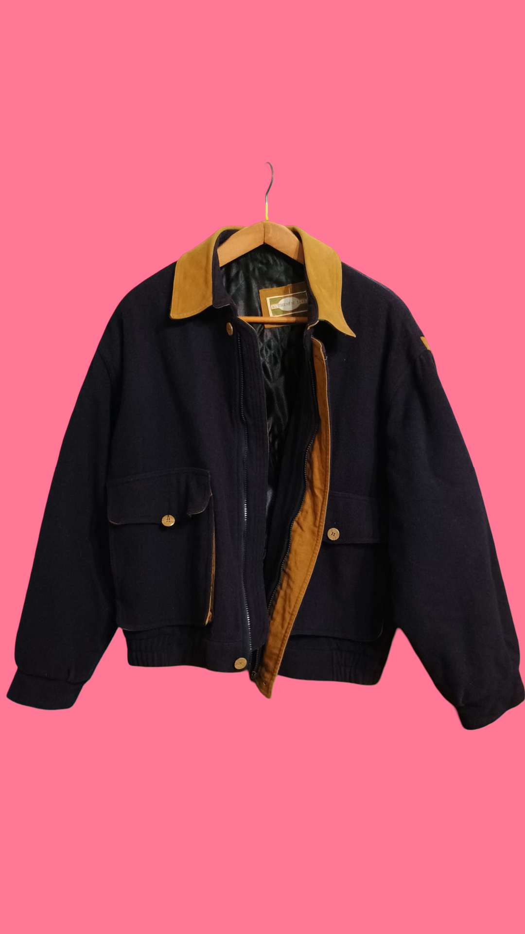 Vintage Green 90's Wool Coat Unisex Size L