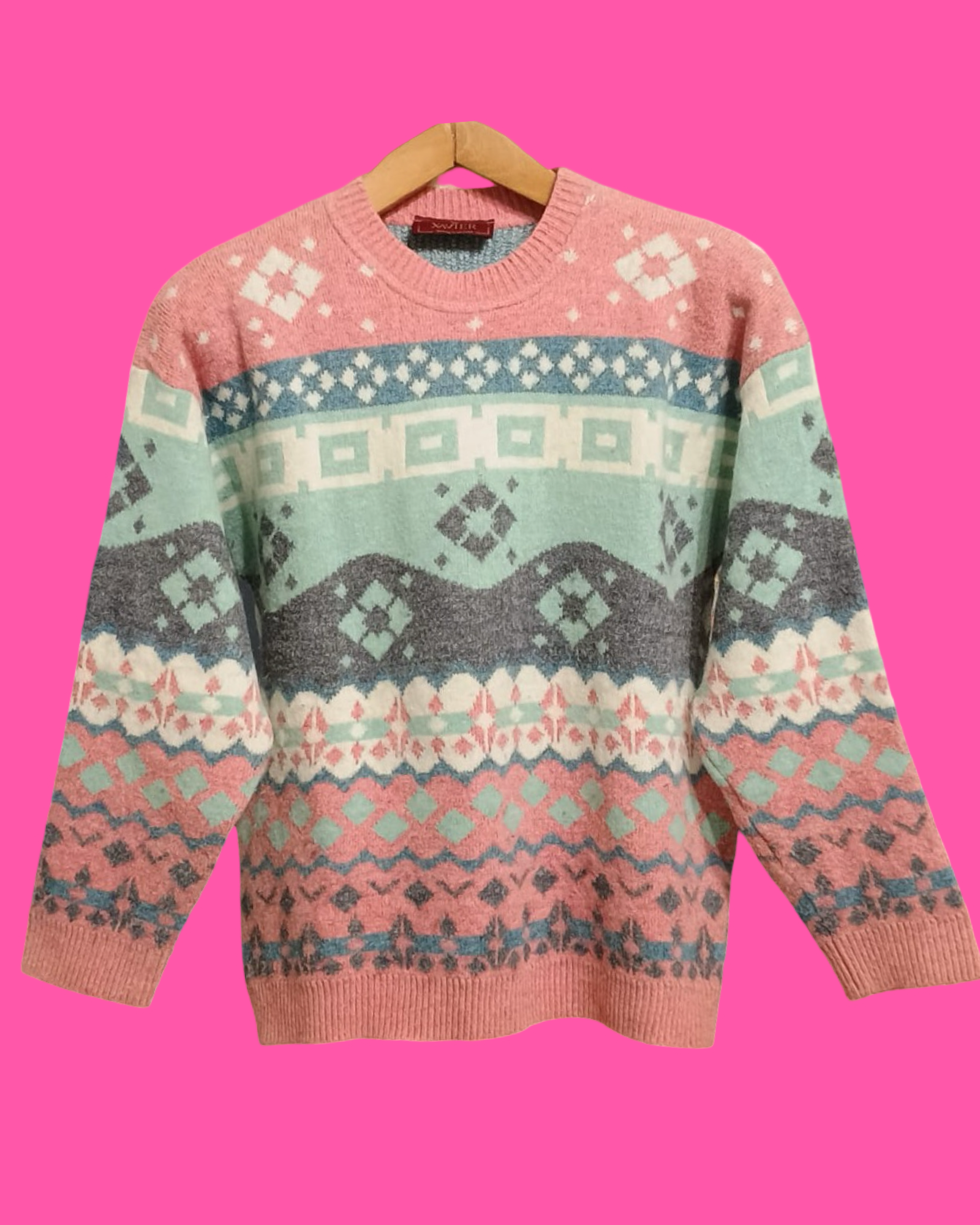 Vintage Multicolor Fantasy 90's Sweater Woman Size S