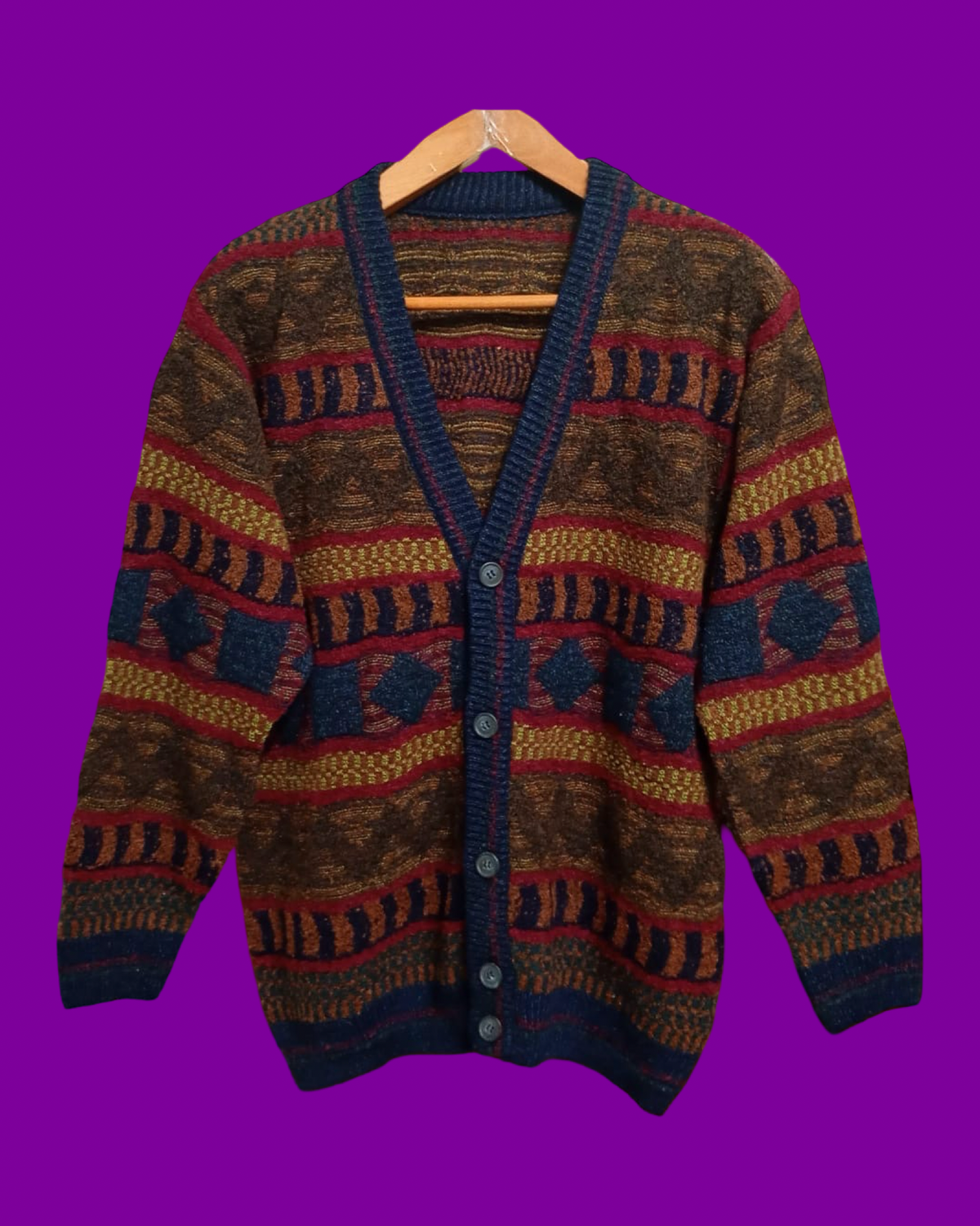 Vintage Multicolor Fantasy 90's Rare Sweater Unisex Size M
