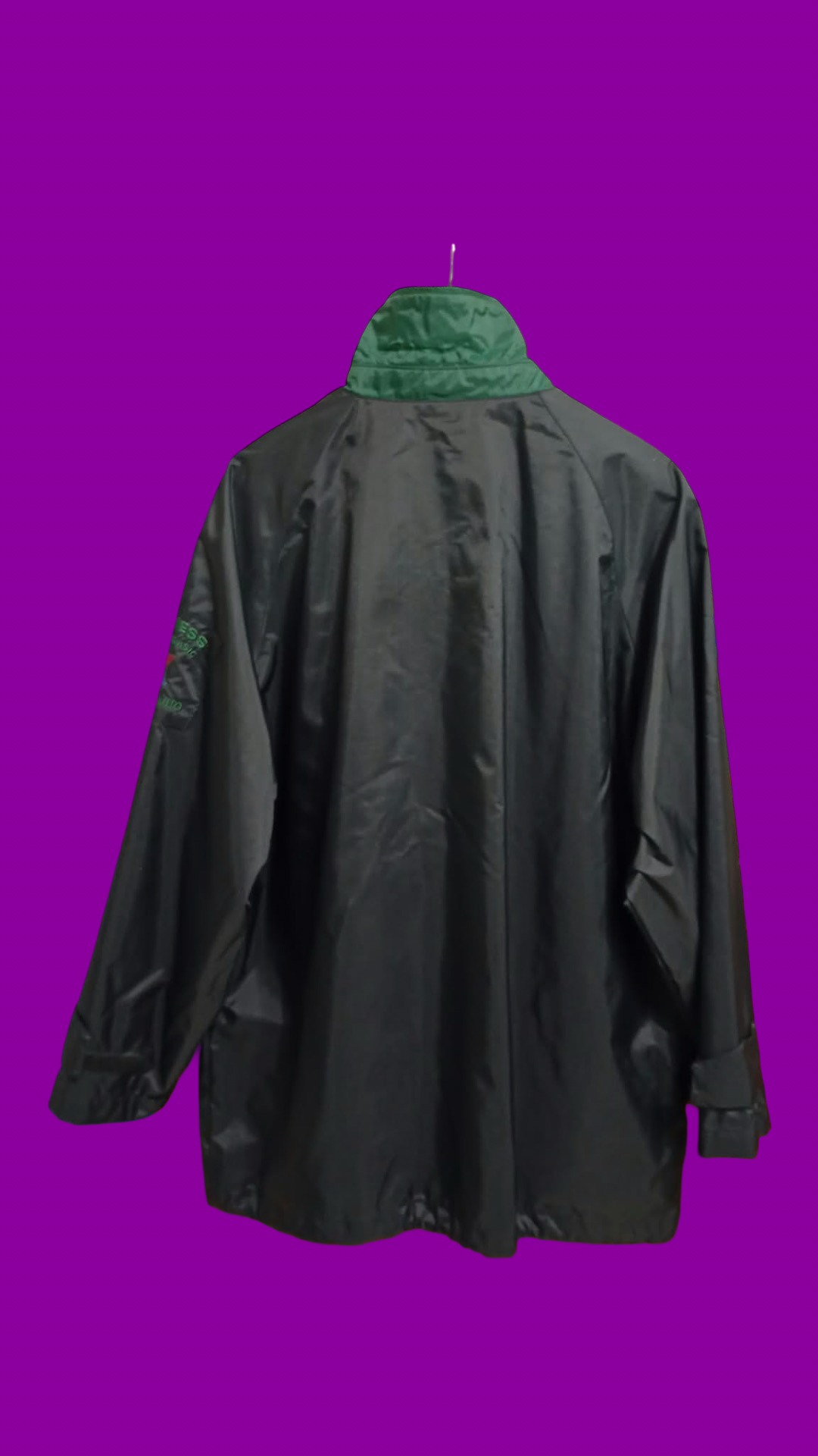 Vintage Black Multi 90's impermeabile Unisex Size L