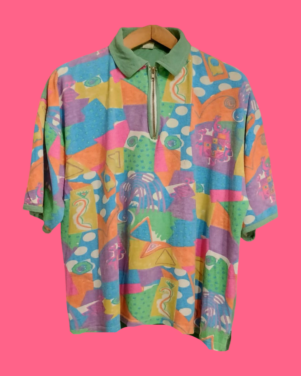 Vintage Multicolor Fantasy 90's Polo Unisex Size XL