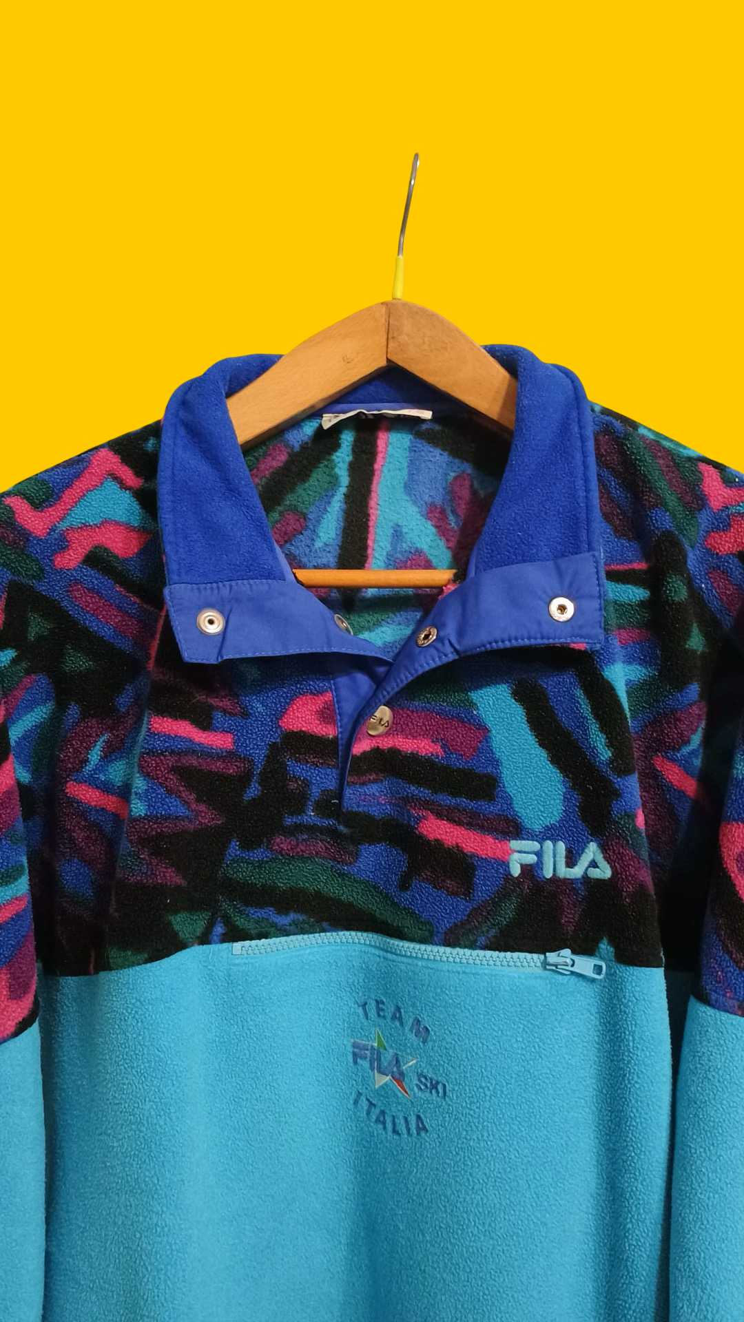 Sweatshirt Fila Vintage Multicolor A Fantasia Anni 90 Unisex Size XL