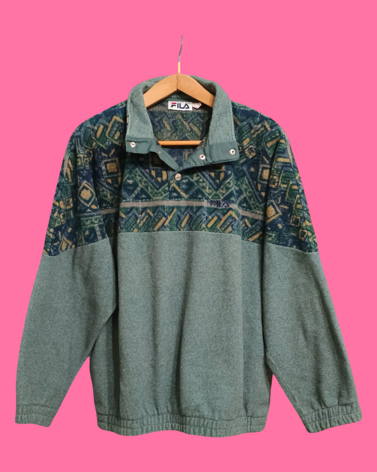 Vintage Multicolor Fantasy 90's Fila Sweatshirt Unisex Size L