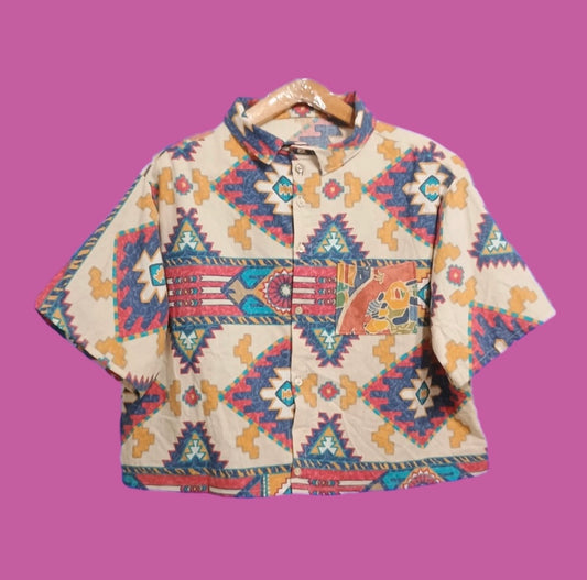 Vintage Multicolor Fantasy 90's Shirt Woman Size S