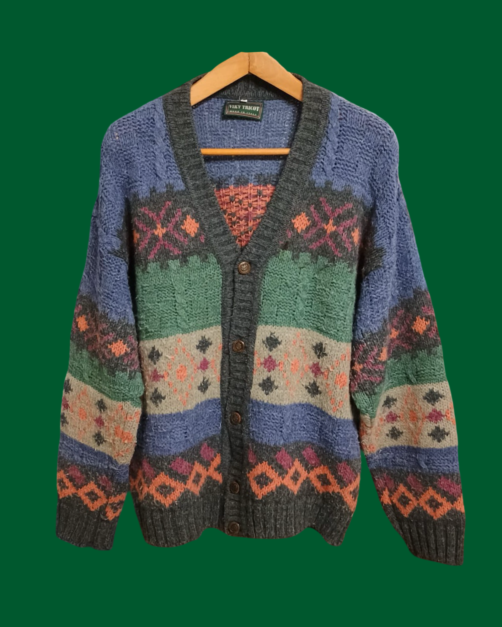 Vintage Multicolor Fantasy 90's Sweater Unisex Size L