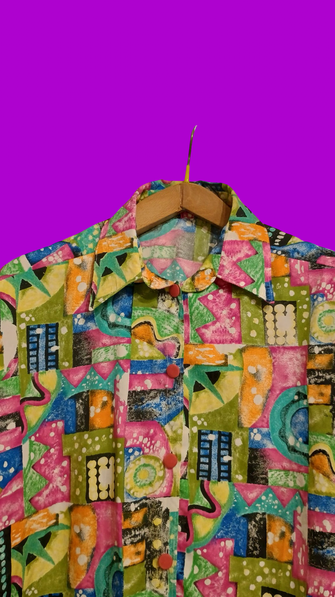 Vintage Multicolor Fantasy 90's Shirt Woman Size L