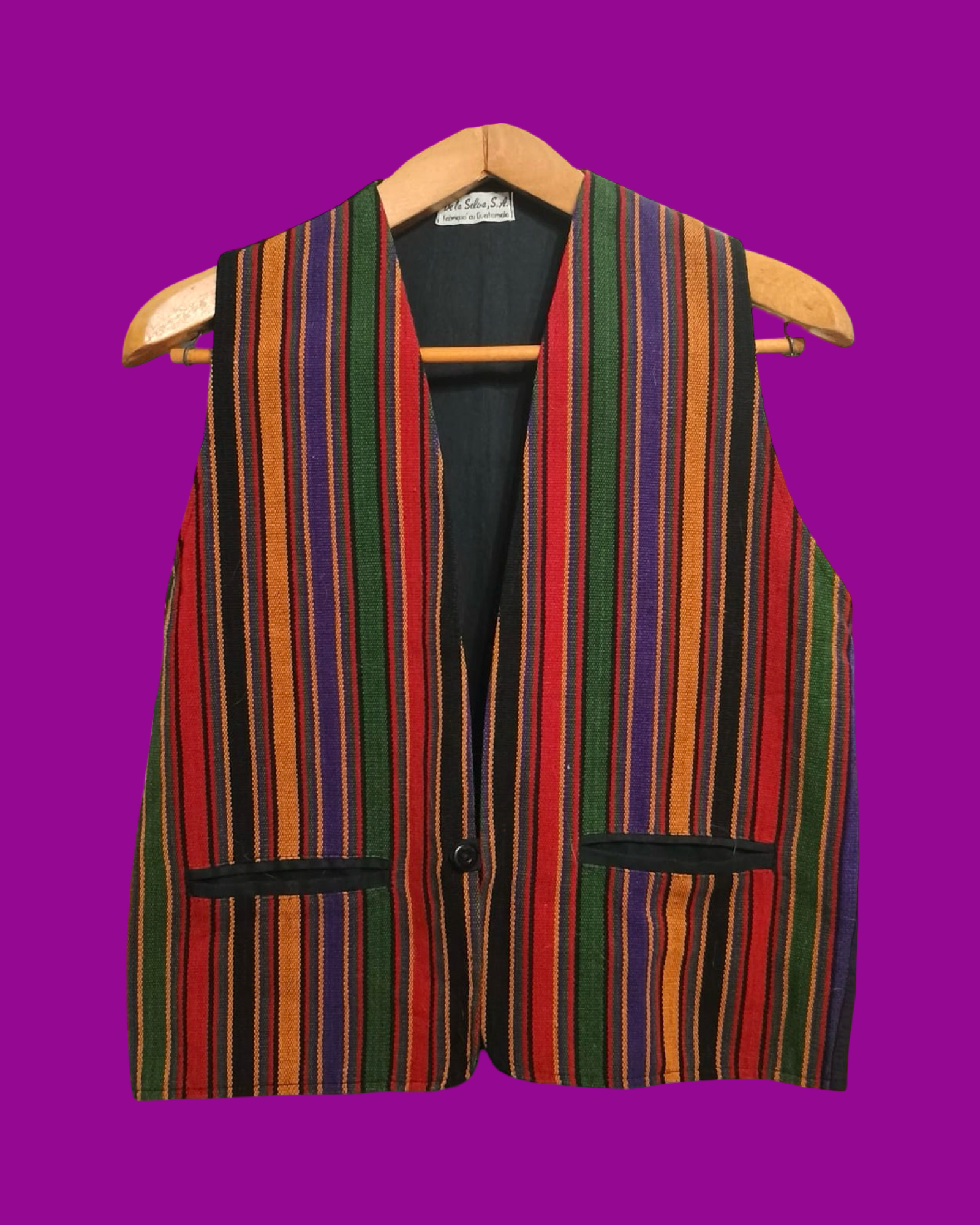 Vintage Green 90's Camoscio Gilet Unisex Size M