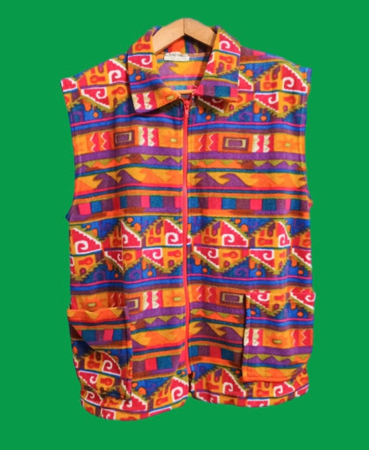 Sweatshirt Vintage Diadora Multicolor A Fantasia Anni 90 Unisex Size L