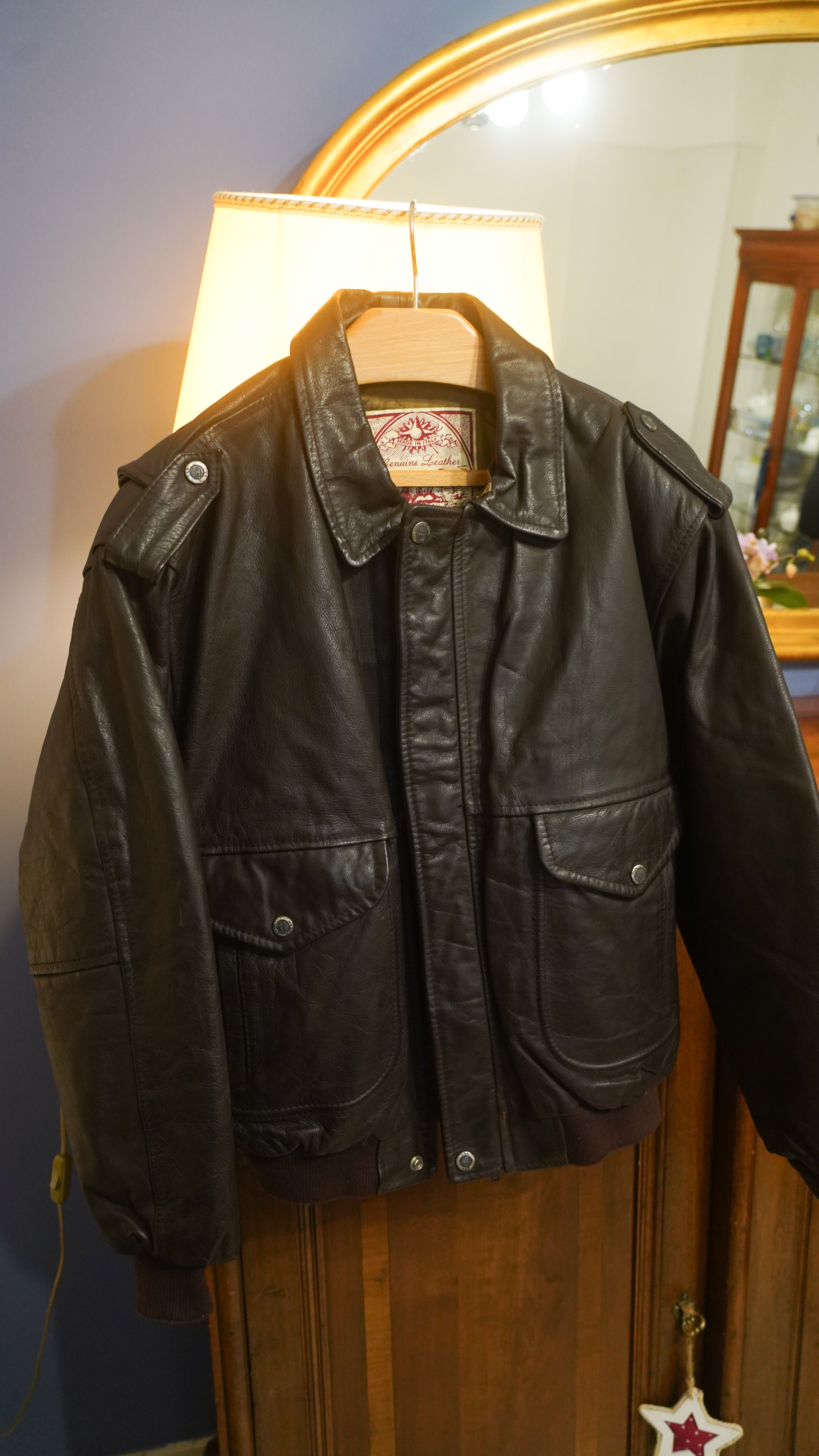 90's leather jacket made in Italy
