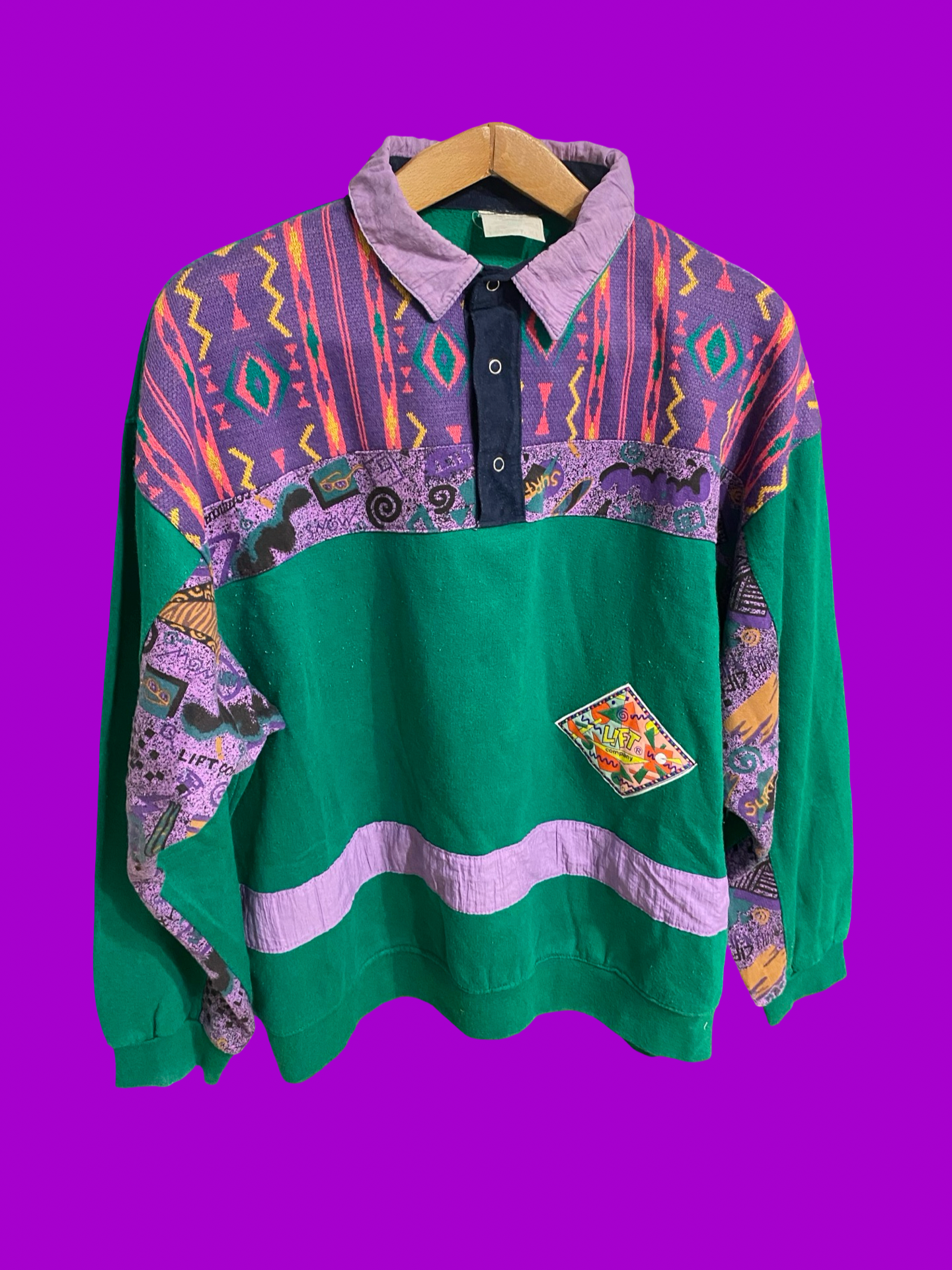 Vintage Multicolor Fantasy 90's Fleece Unisex Size M