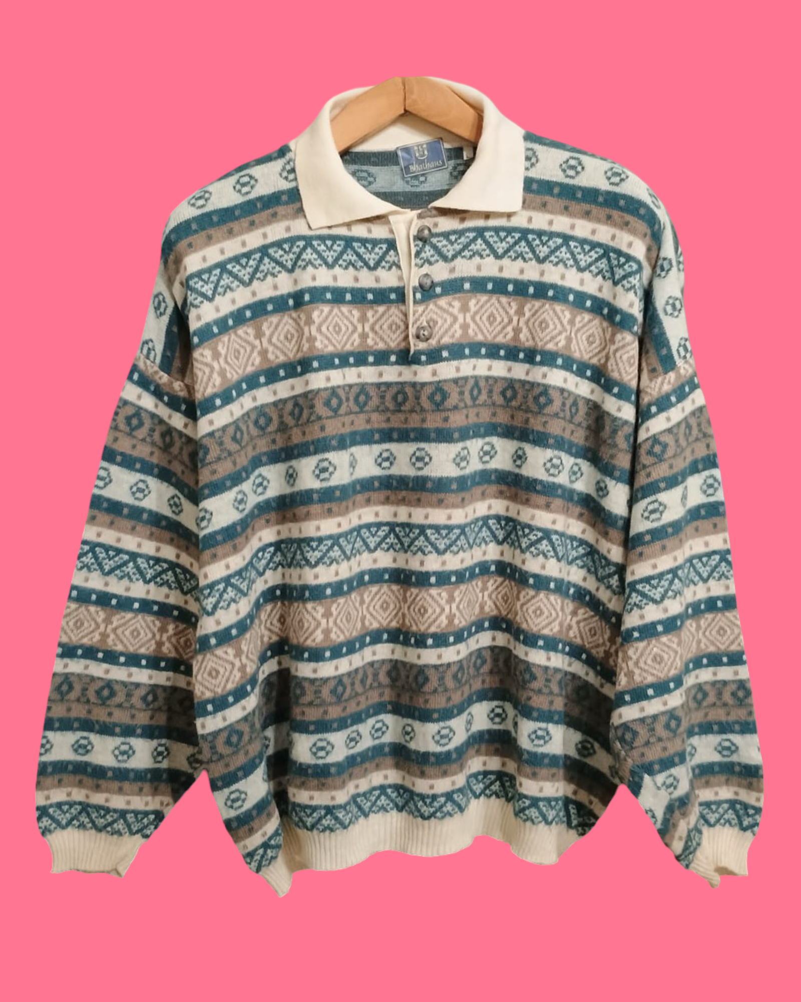 Vintage Multicolor Fantasy 90's Sweater Unisex Size L